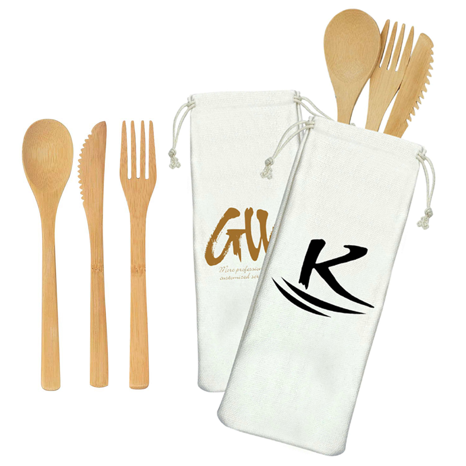 FlyFlyPromos - Bamboo Utensil Set Dinnerware - Promotional Product
