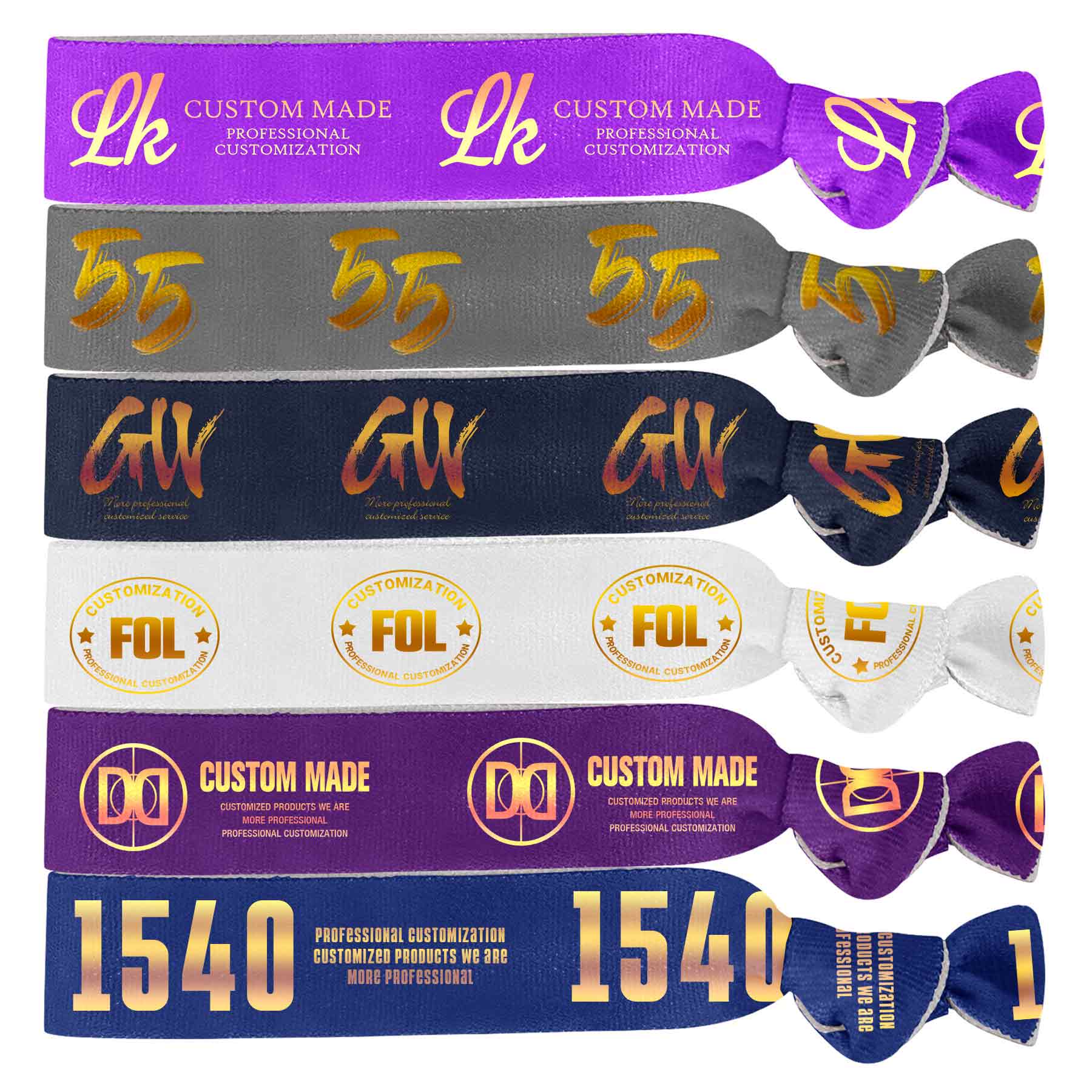 FlyFlyPromos - No Crease Ribbon Bands Hair Ties - Promotional Product