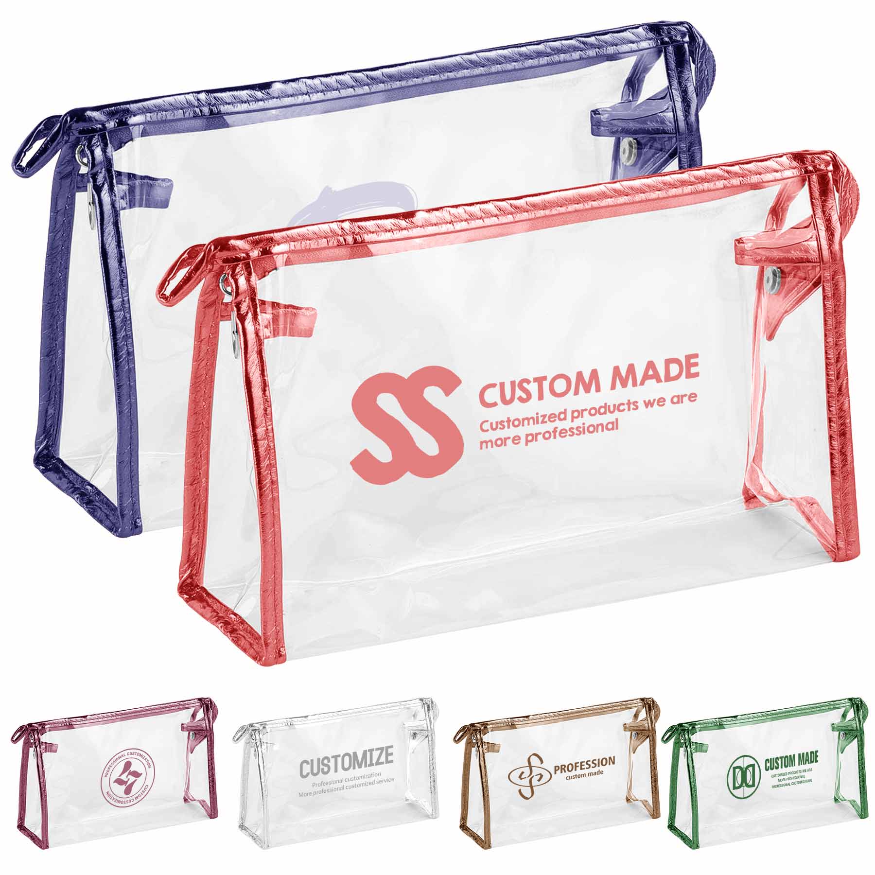 FlyFlyPromos - Portable Transparent PVC Cosmetic Bags - Promotional Product