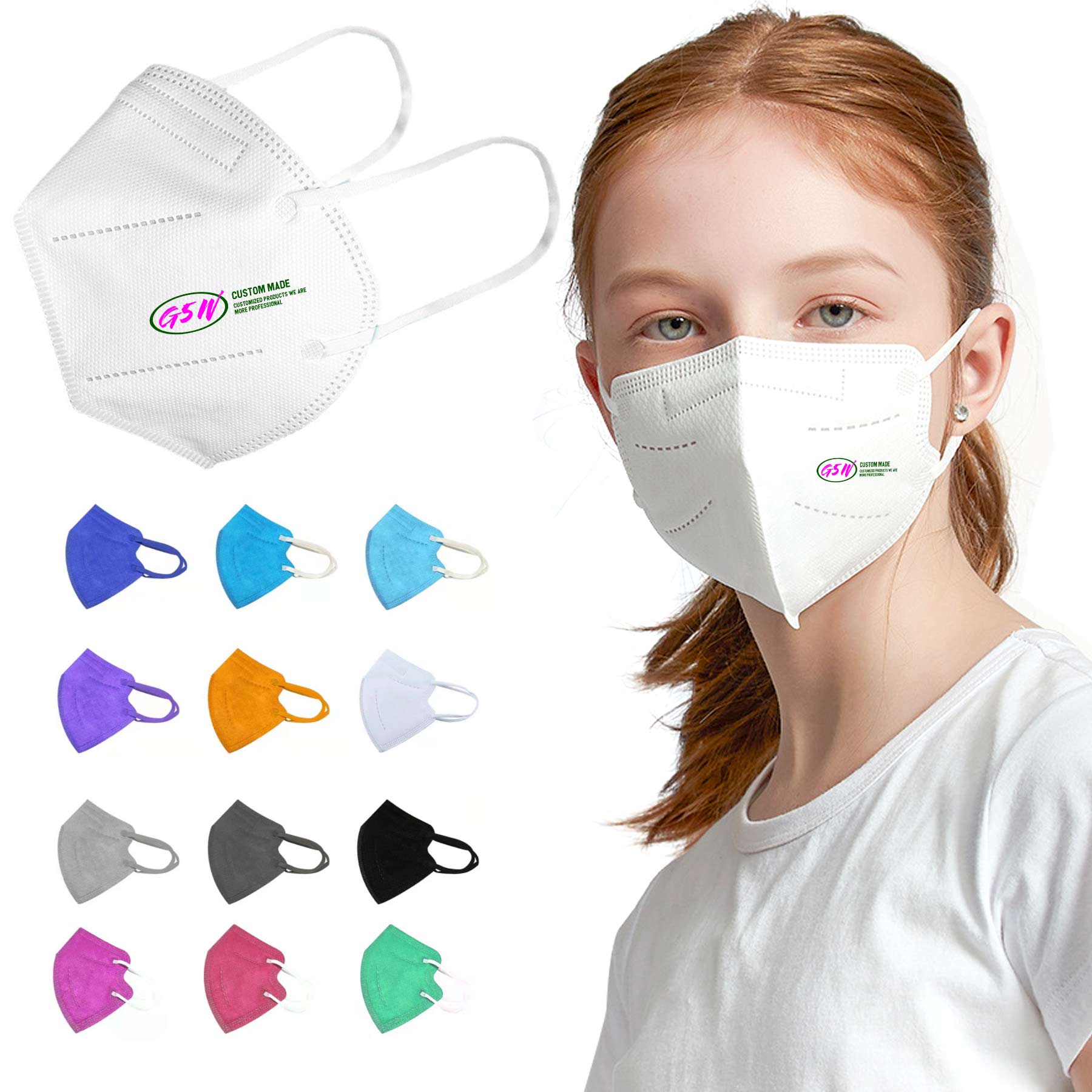 FlyFlyPromos - Civilian Youth KN95 Masks with Custom Logo - Promotional Product