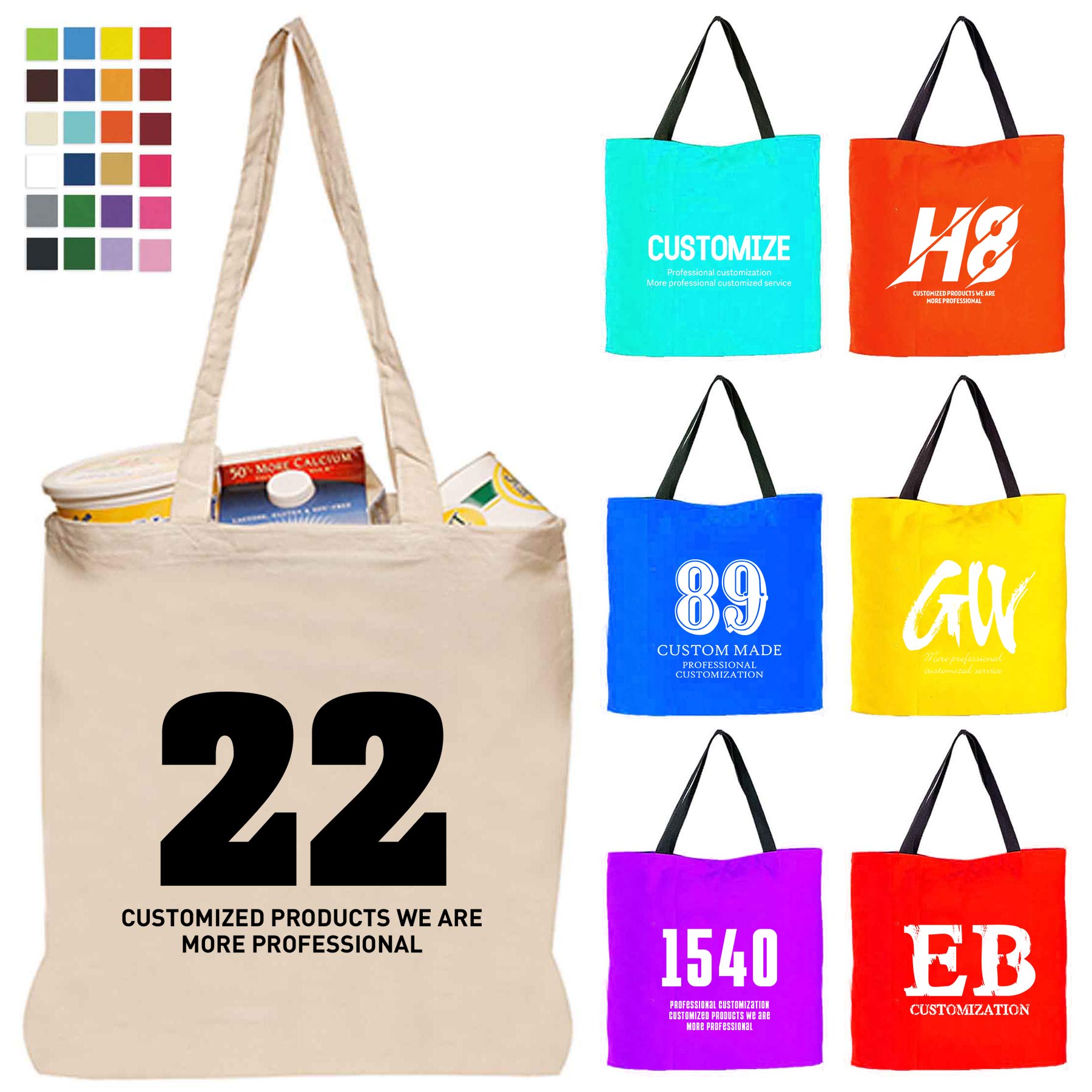 FlyFlyPromos - Canvas Handle Reusable Shopping Bags - Promotional Product
