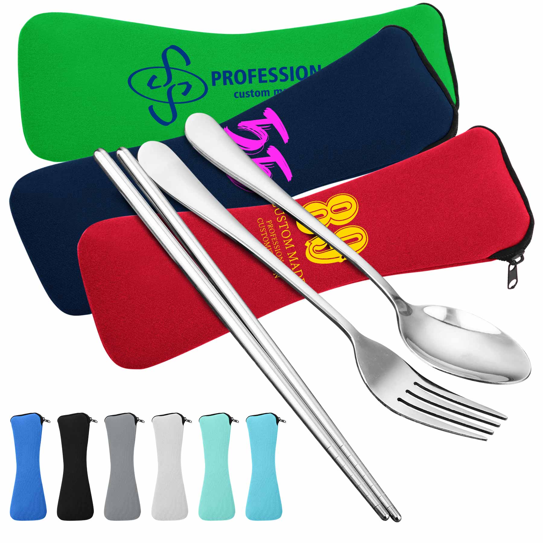 FlyFlyPromos - Stainless Travel Cutlery Set - Promotional Product