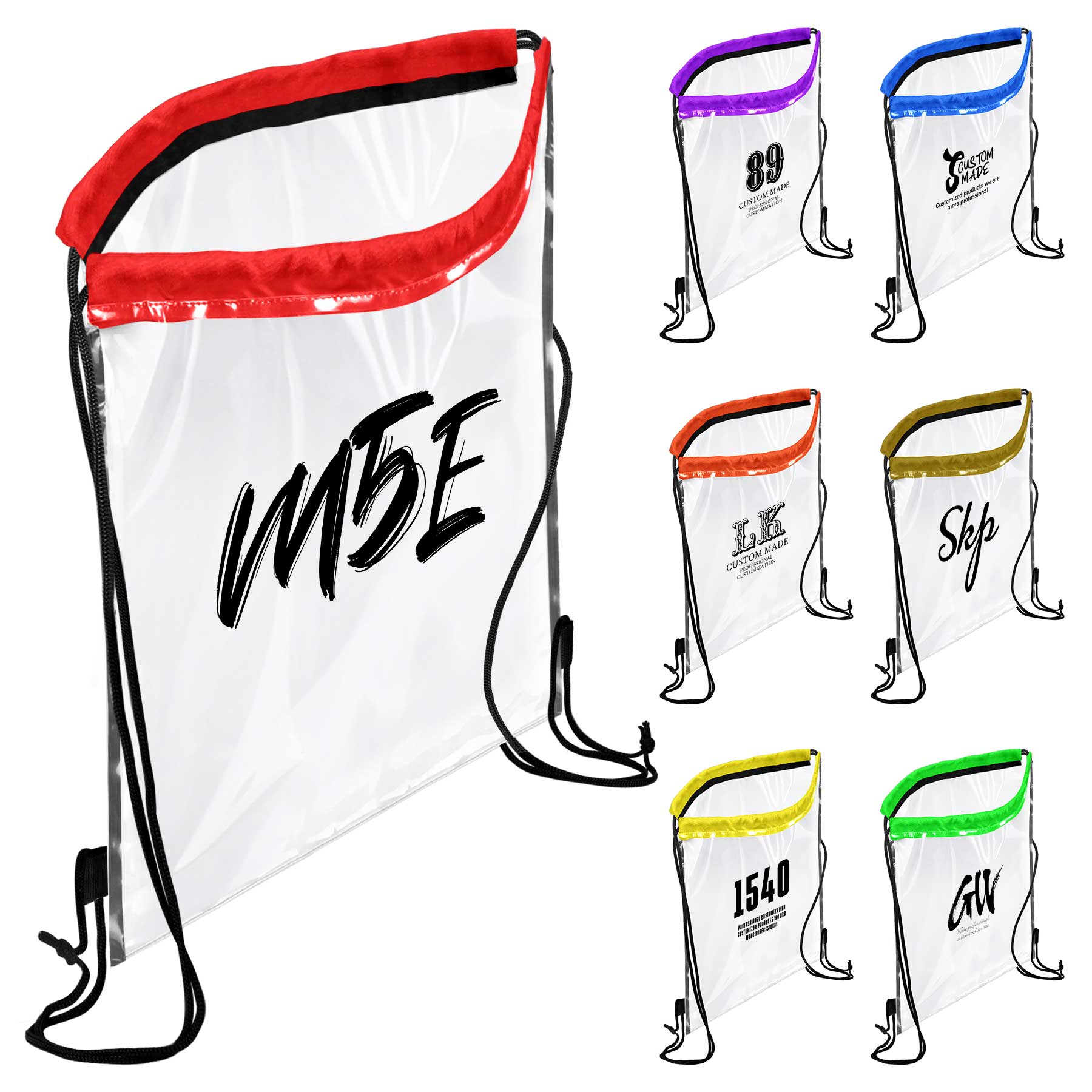 FlyFlyPromos - Transparent PVC Drawstring Backpack - Promotional Product