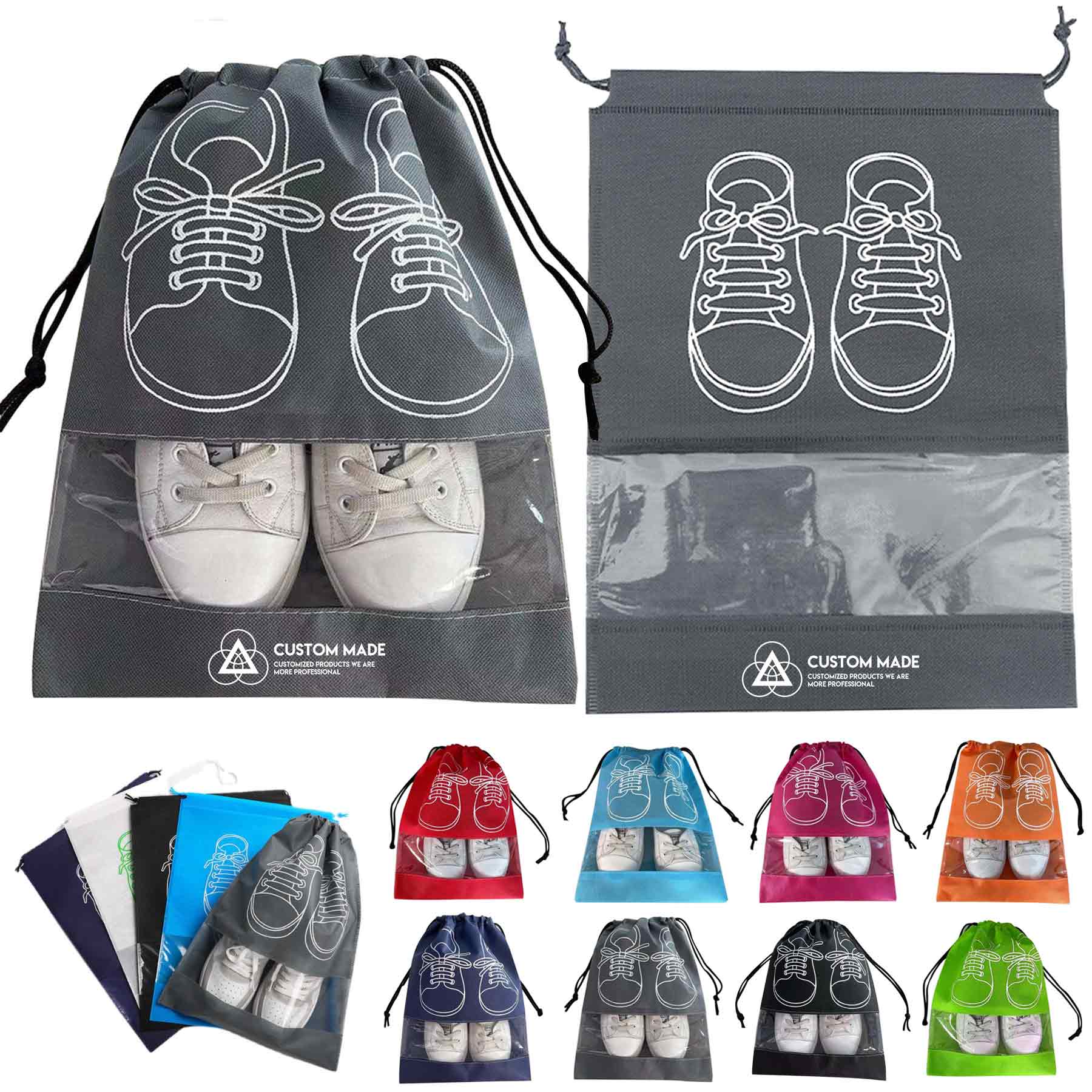 FlyFlyPromos - Non-Woven Travel Drawstring Shoes Bag Image 1 - Promotional Product