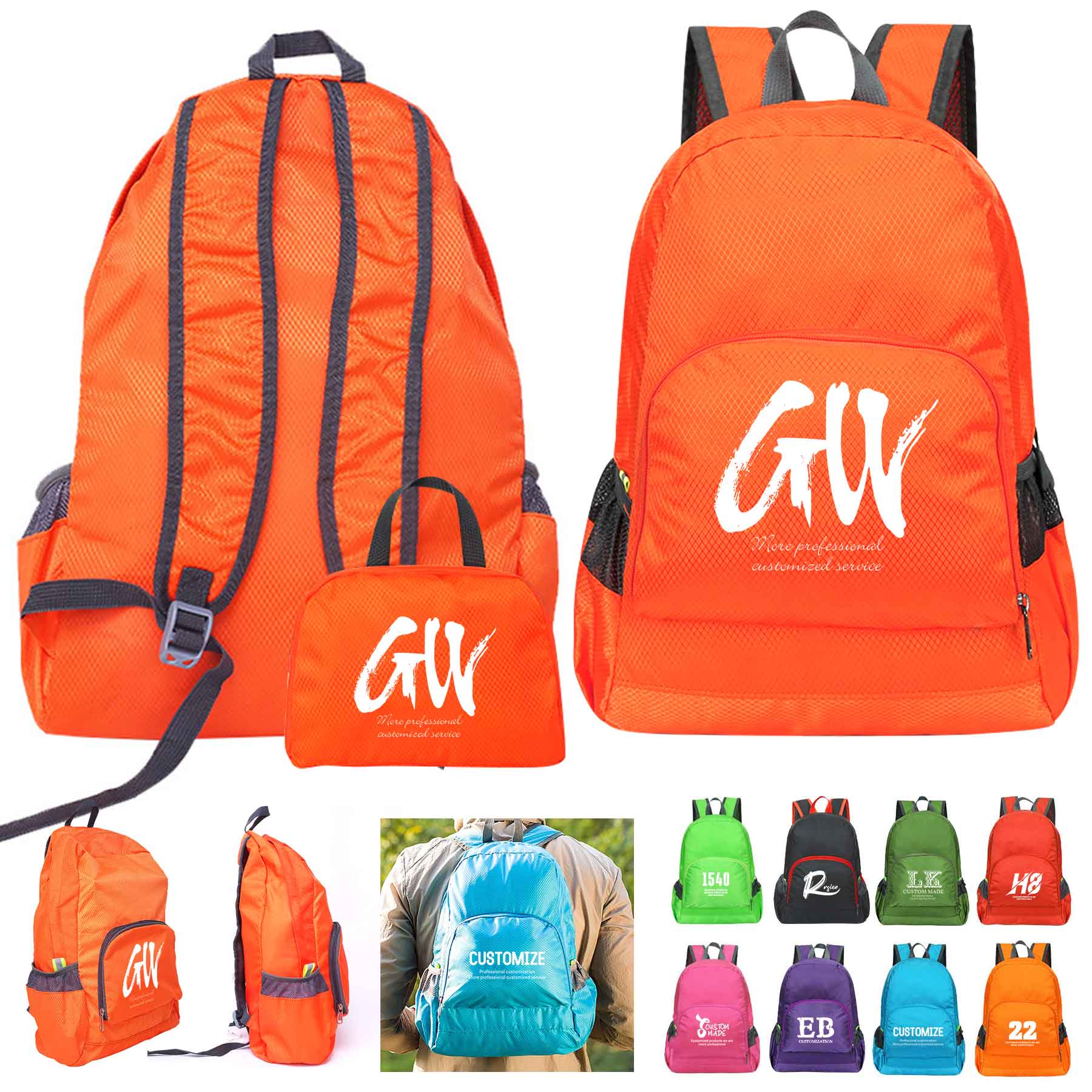 FlyFlyPromos - Outdoor Travel Sports Folding Backpack Image 1 - Promotional Product