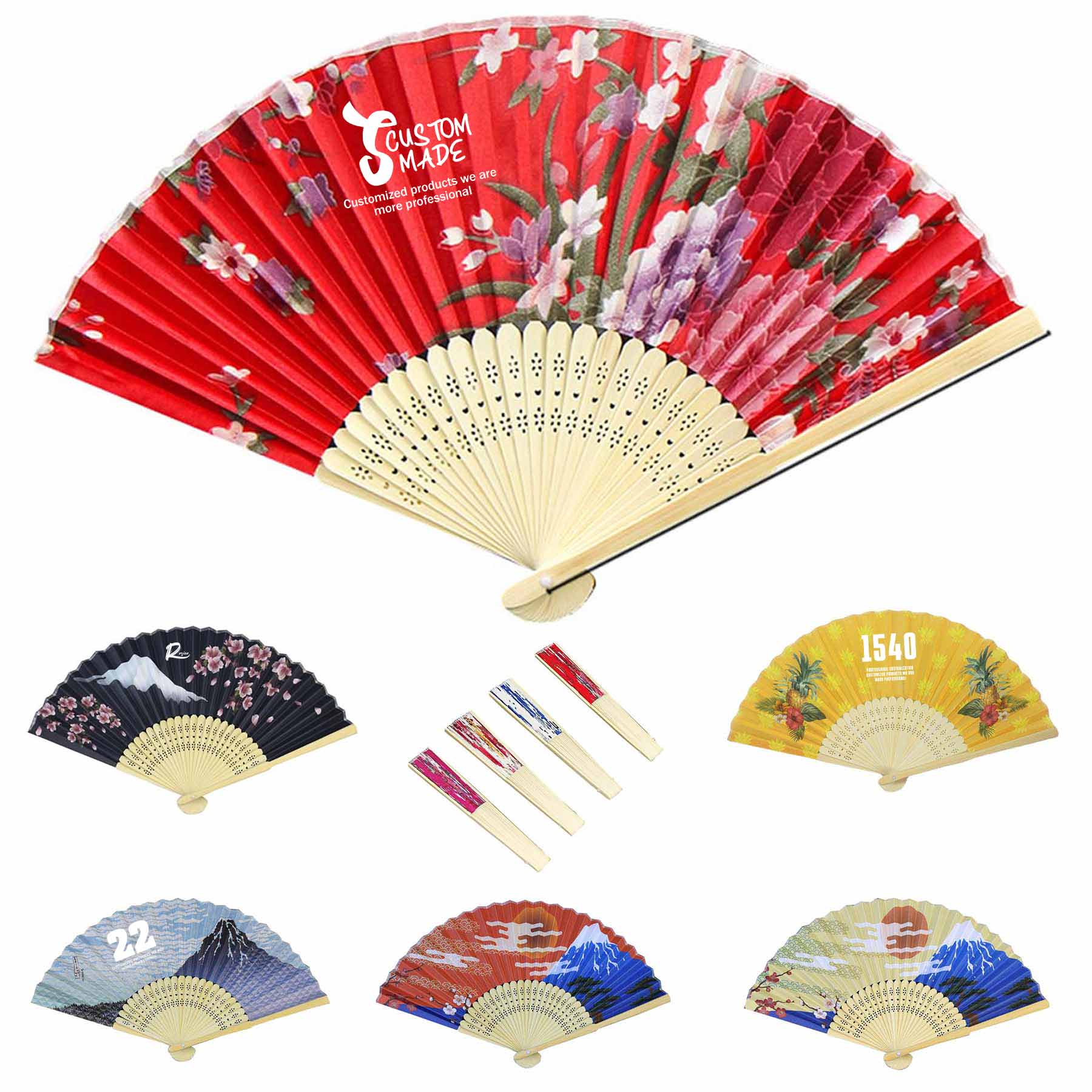 FlyFlyPromos - Bamboo Cloth Folding Hand Fan Image 1 - Promotional Product