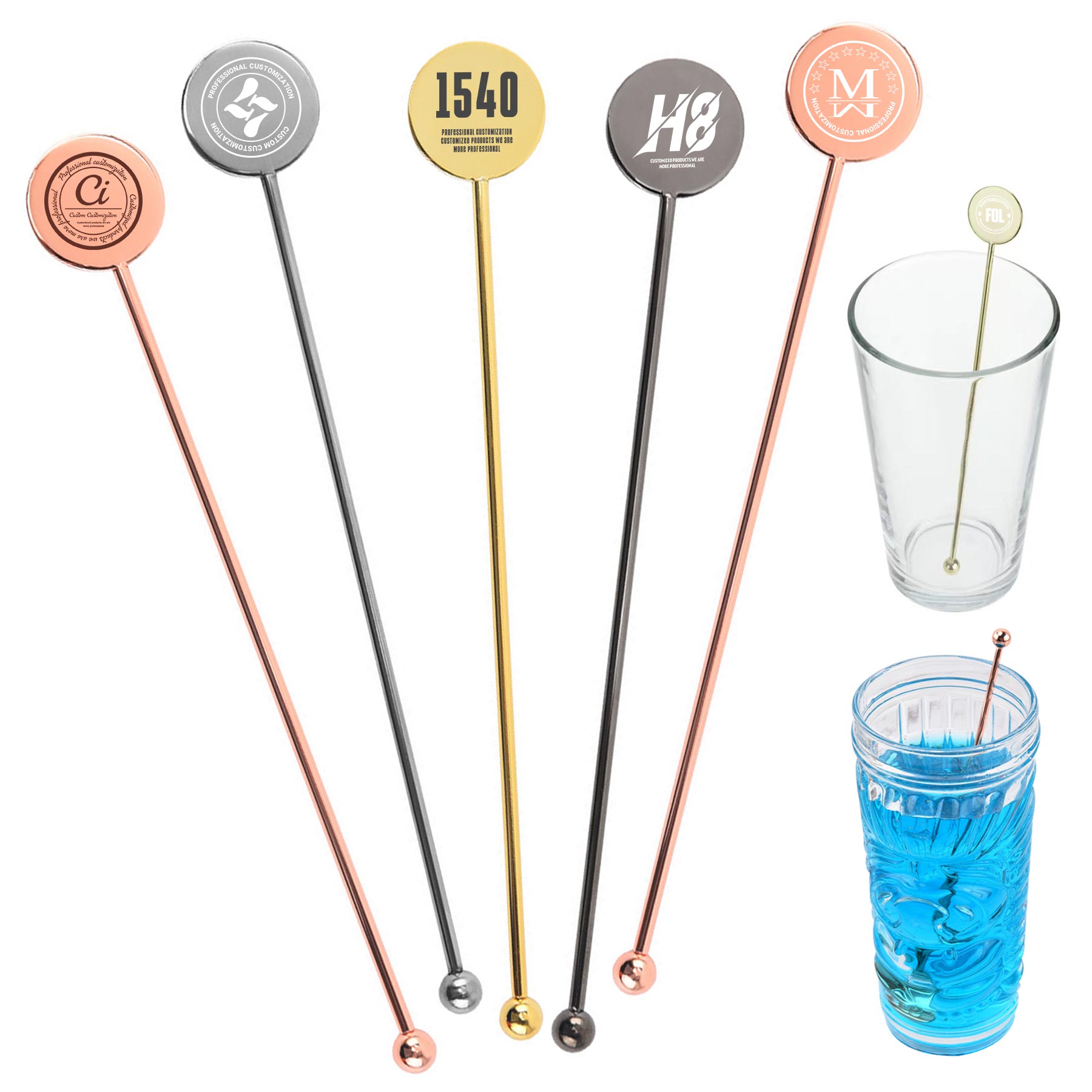 FlyFlyPromos - Stainless Steel Cocktail Stir Stick - Promotional Product