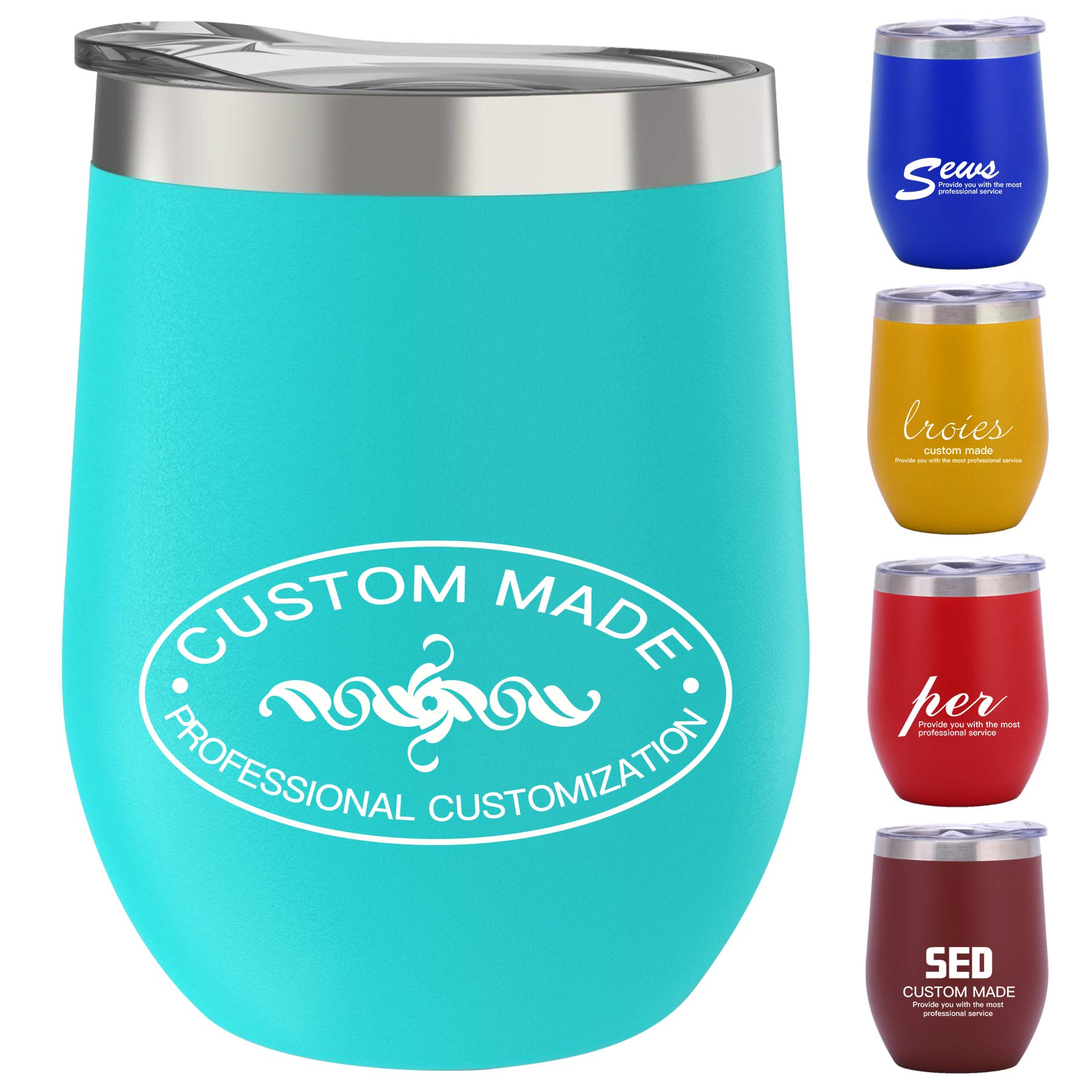 FlyFlyPromos - 12 OZ Double Wall Insulated Stainless Steel Wine Glasses Image 1 - Promotional Product