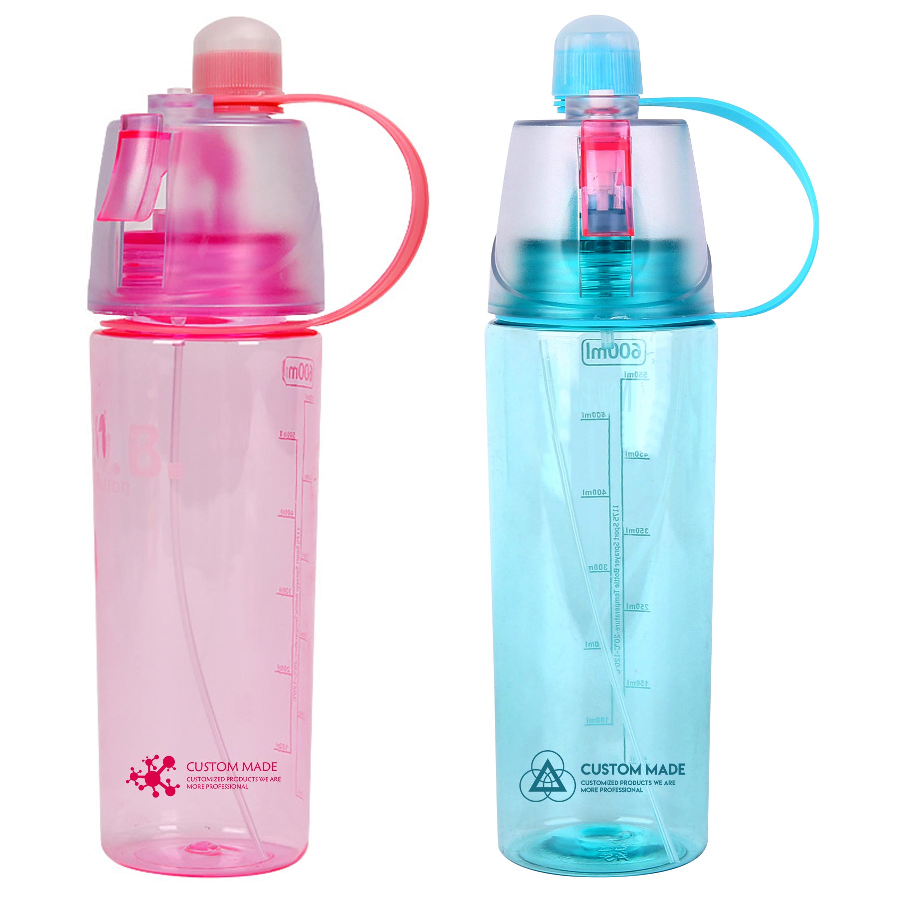 FlyFlyPromos - 20oz Spray Water Bottle With Handle - Promotional Product