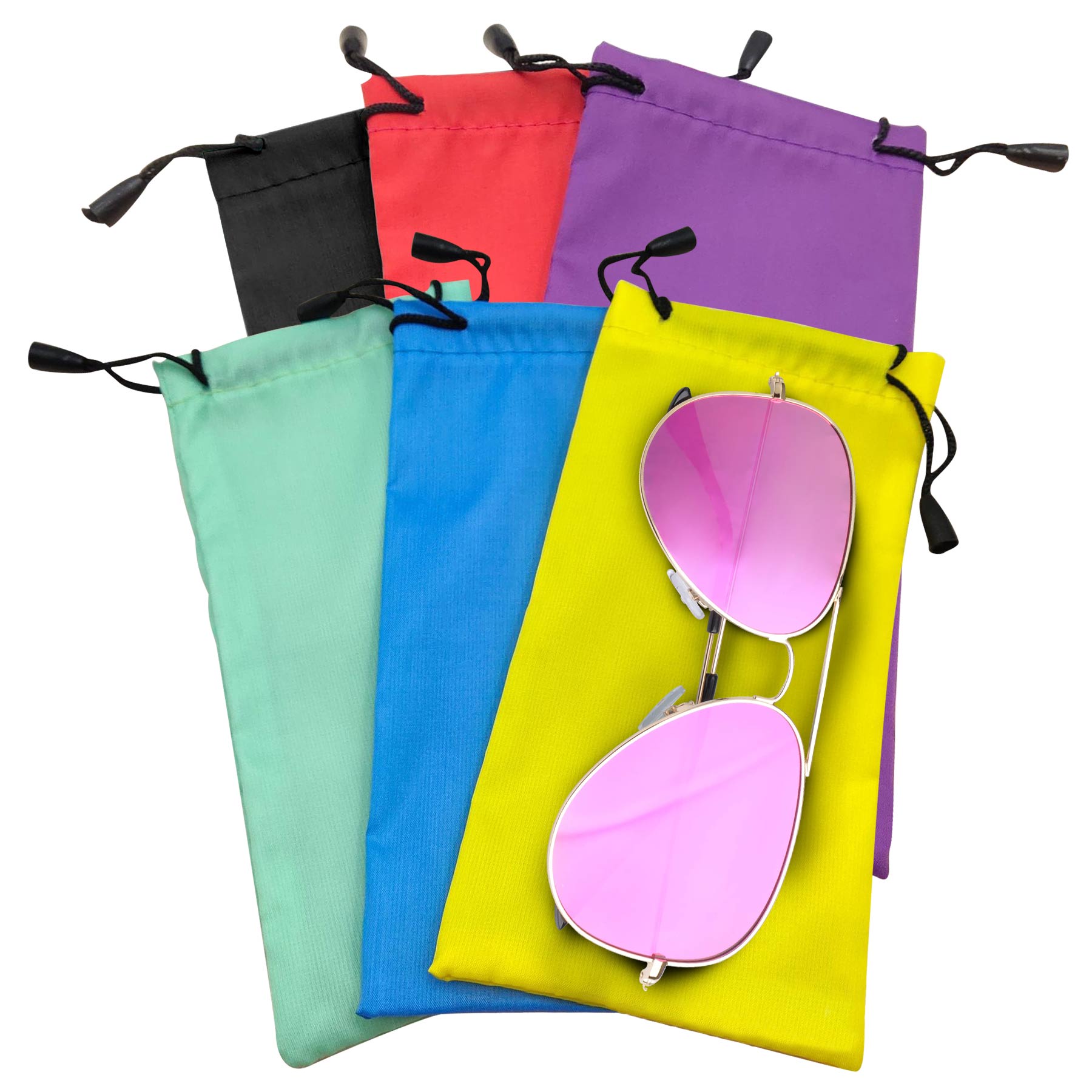 FlyFlyPromos - Drawstring Eyeglasses Microfiber Soft Pouch - Promotional Product