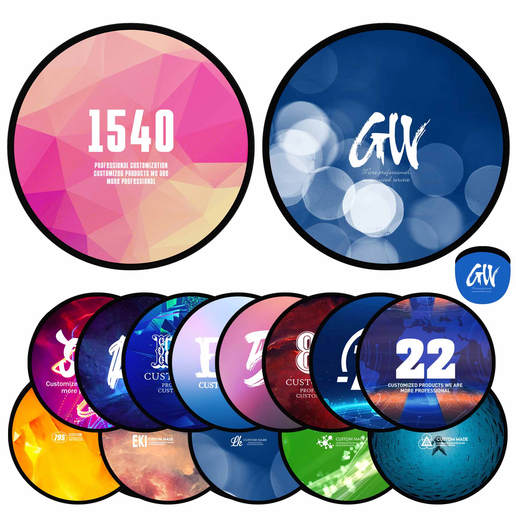 FlyFlyPromos - 10&quot; Foldable Flying Disc With Pouch - Promotional Product
