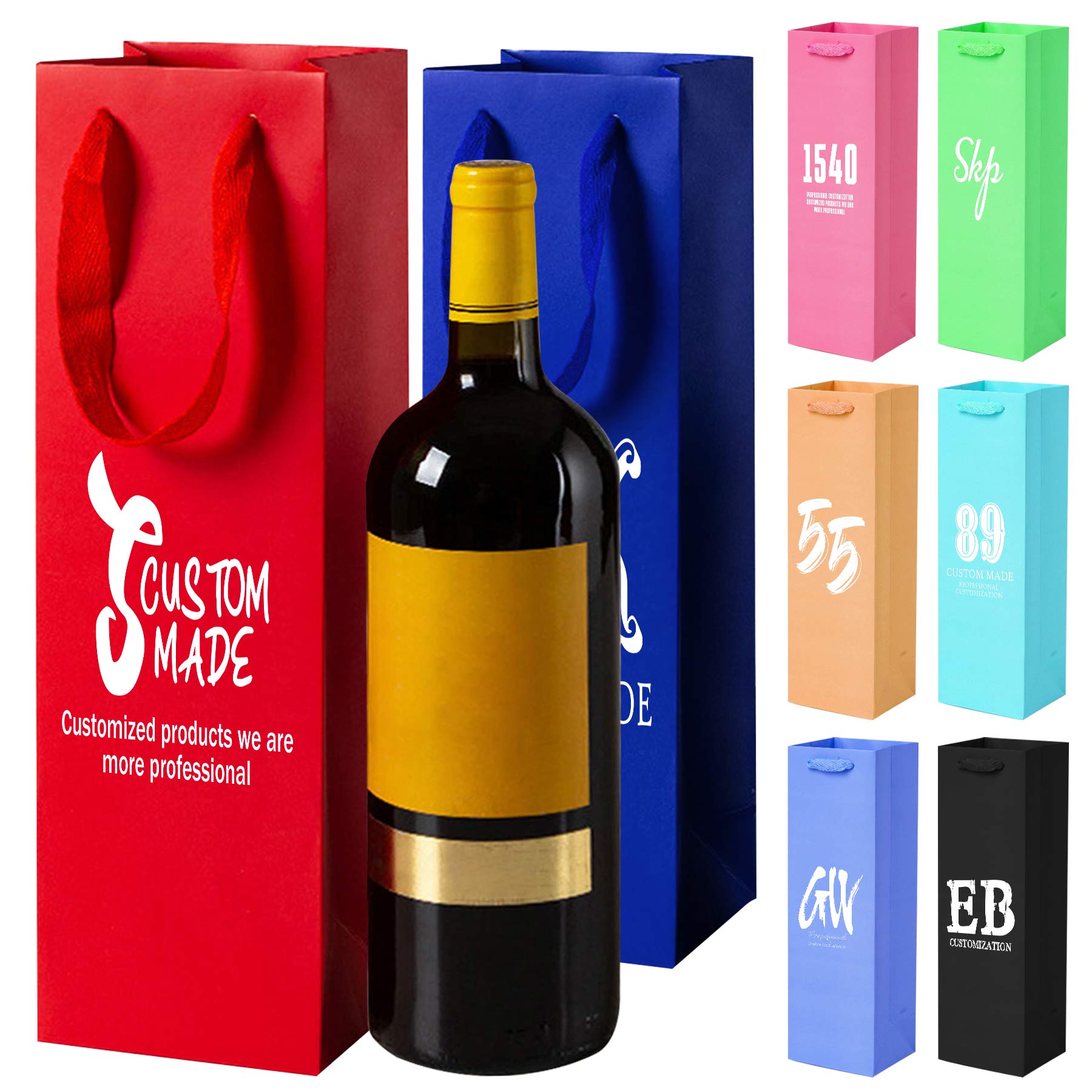 FlyFlyPromos - Wine Bottle Paper Bags Single Bottle Image 1 - Promotional Product