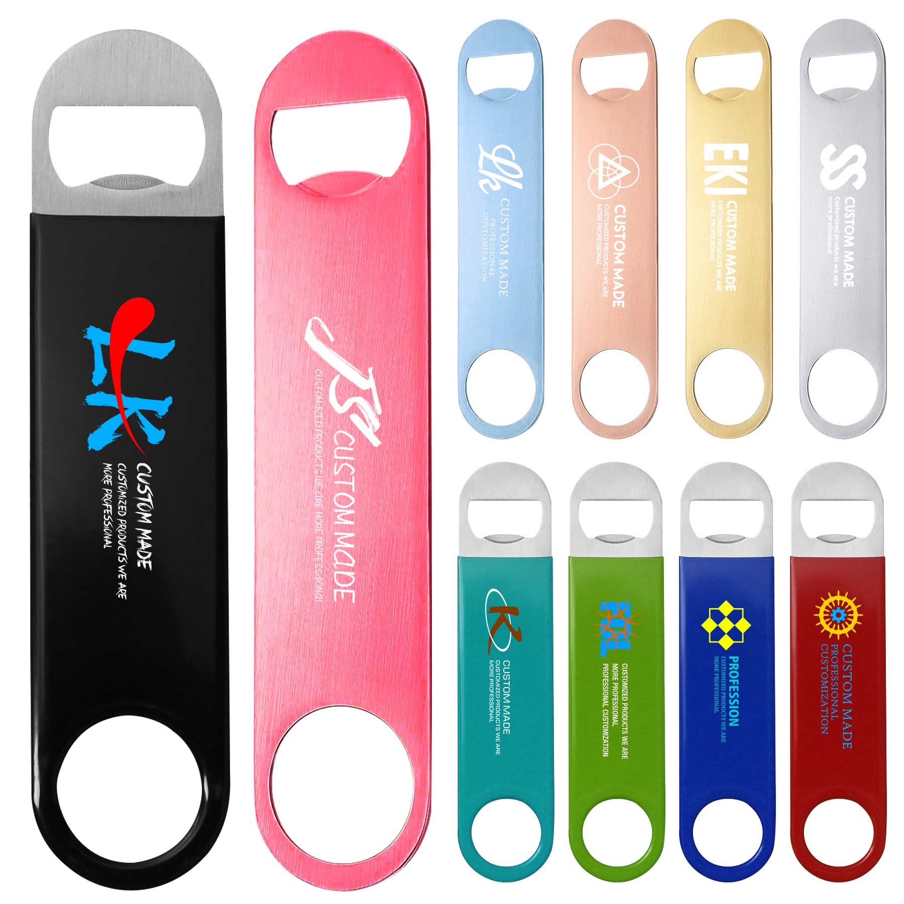 FlyFlyPromos - PVC Coating Stainless Steel Flat Beer Opener Image 1 - Promotional Product