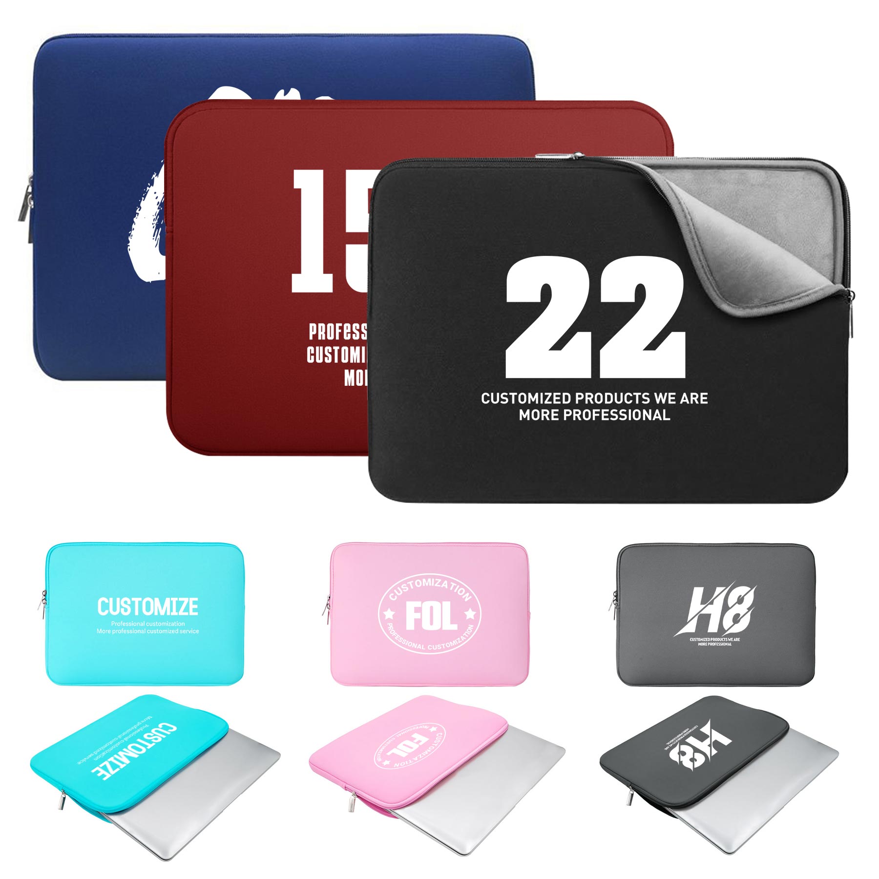 FlyFlyPromos - 13&quot; Water-Resistant Neoprene Laptop Sleeve - Promotional Product