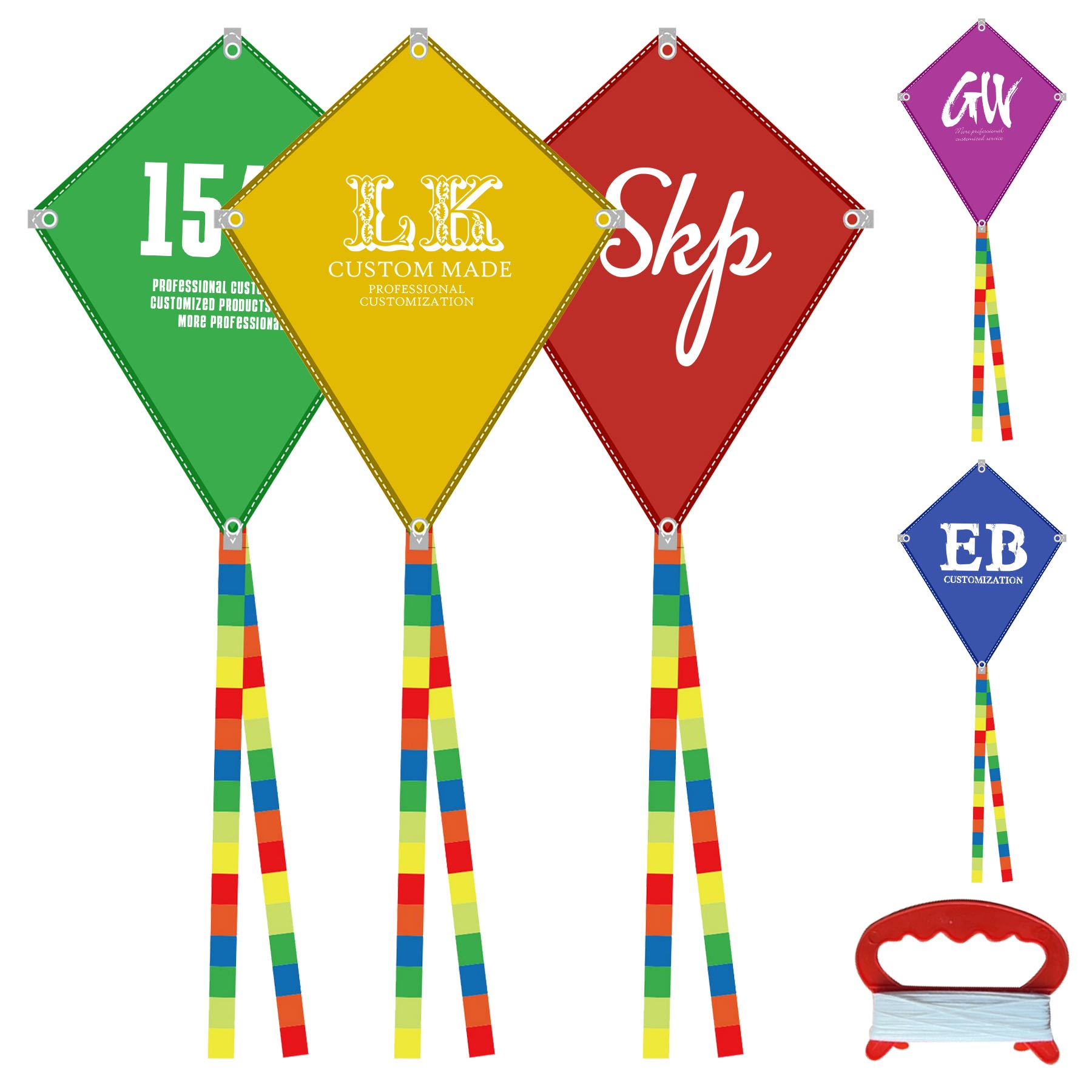 FlyFlyPromos - Full Color Polyester Diamond Kite Image 1 - Promotional Product