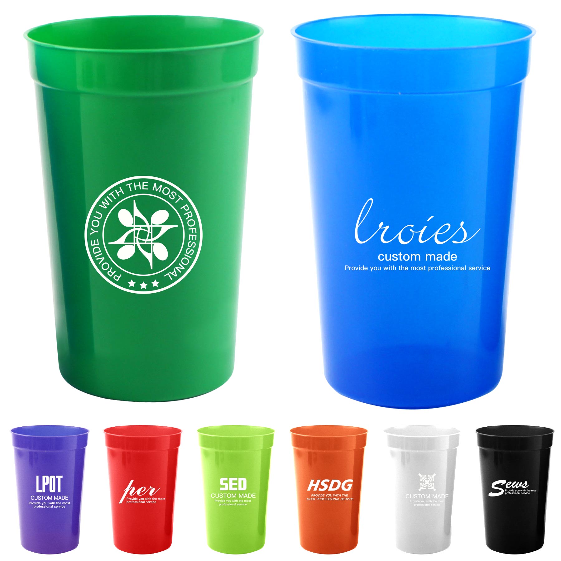 FlyFlyPromos - 16 oz. Transparent Plastic Stadium Cup Image 1 - Promotional Product