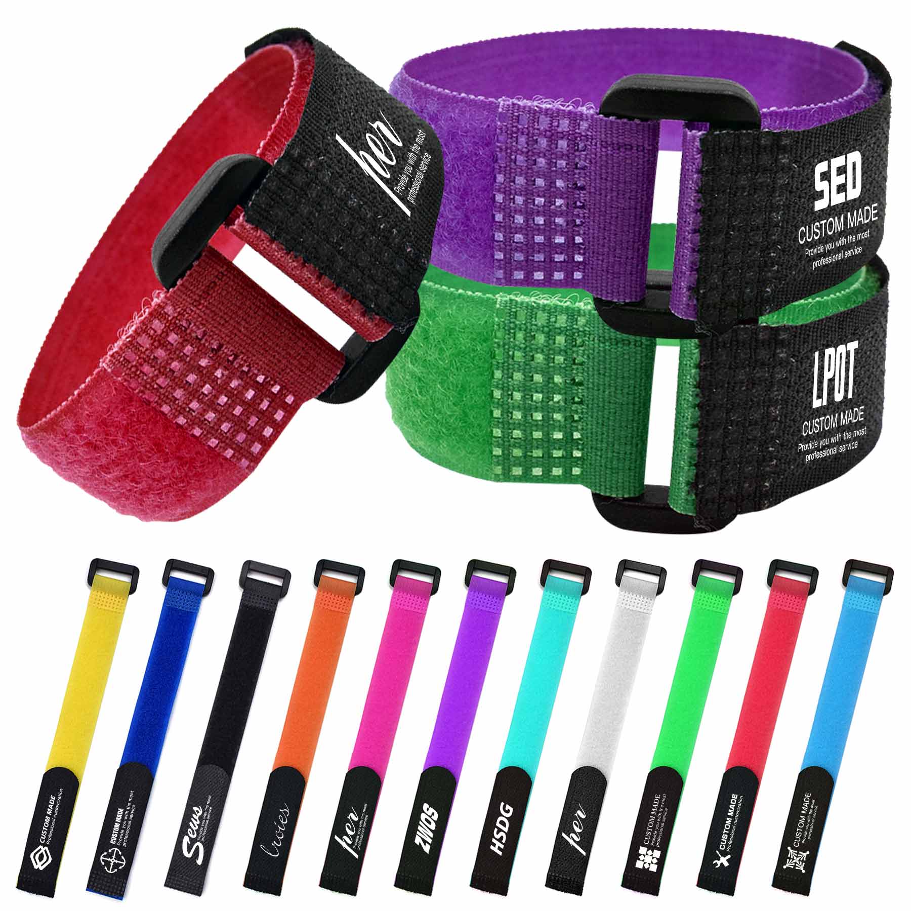 FlyFlyPromos - Multi-Purpose Velcro Cable Ties with Buckle Image 1 - Promotional Product