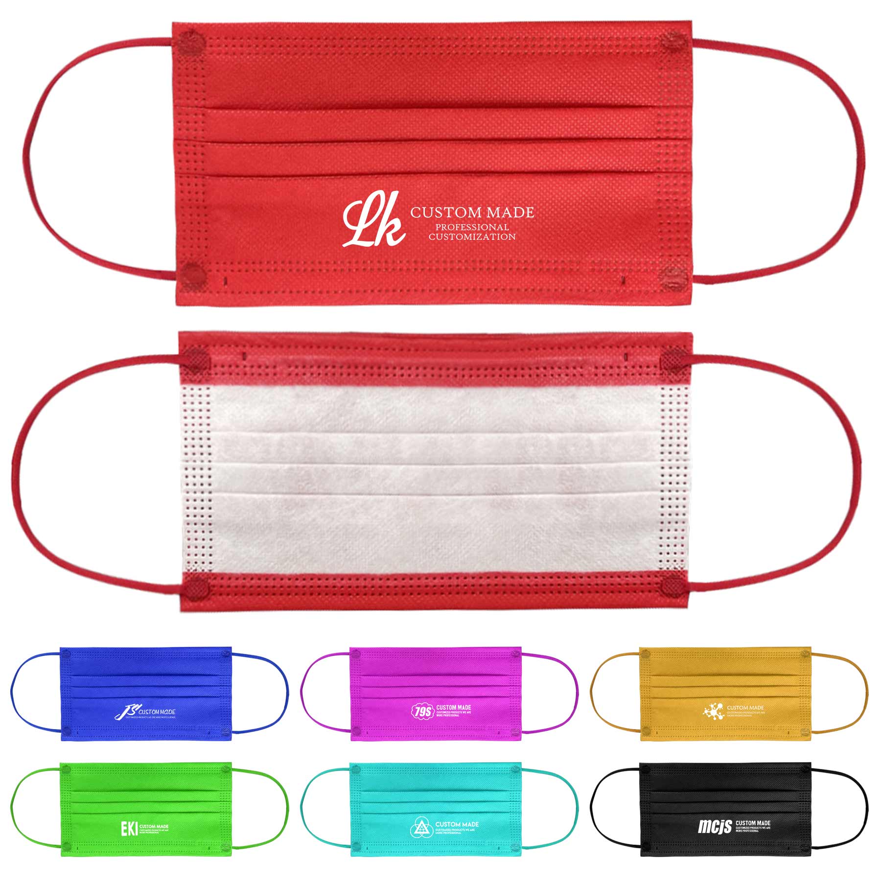 FlyFlyPromos - 3ply Nonwoven Disposable Civilian Face Masks - Promotional Product