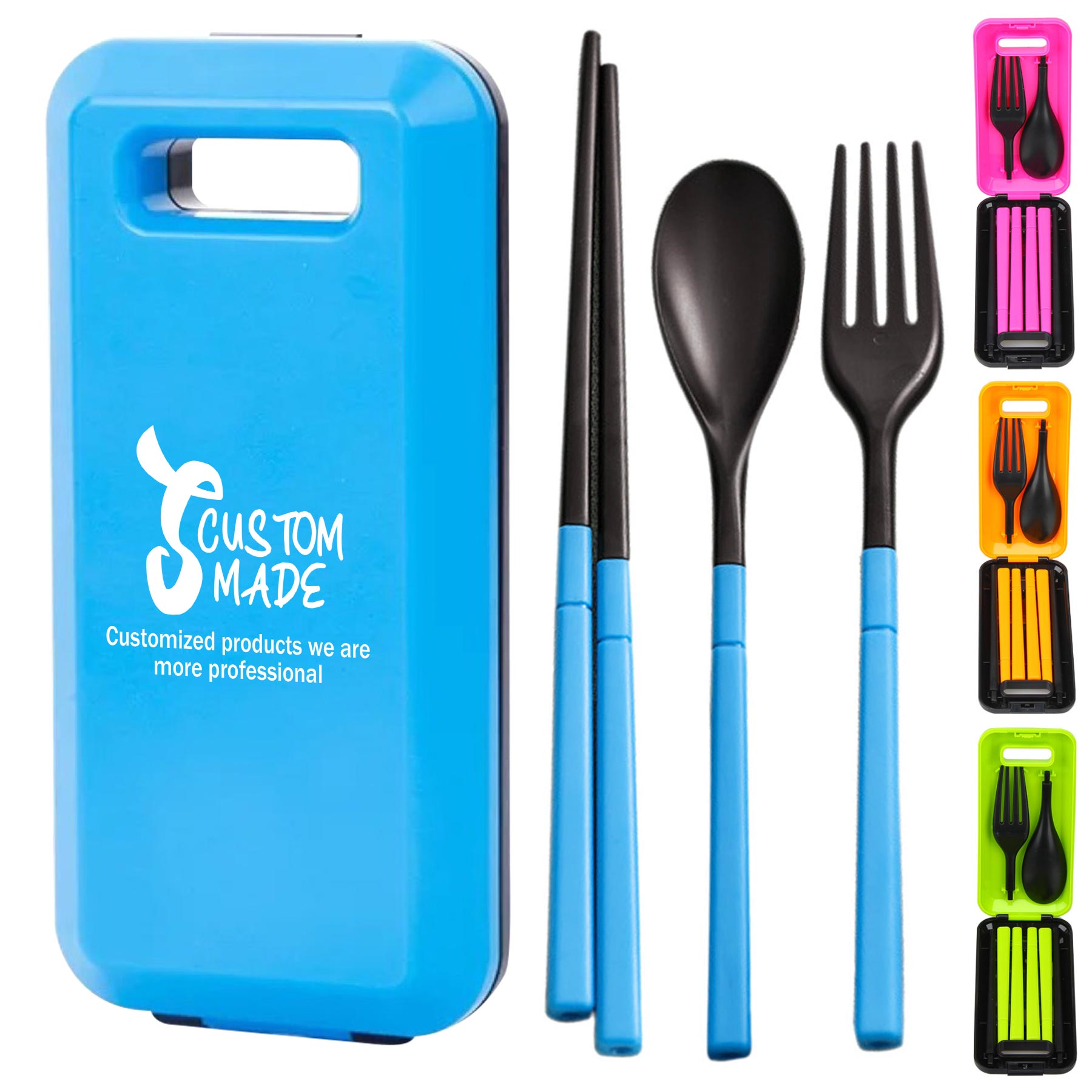 FlyFlyPromos - Plastic Tableware Set Travel Utensil Kit Image 1 - Promotional Product