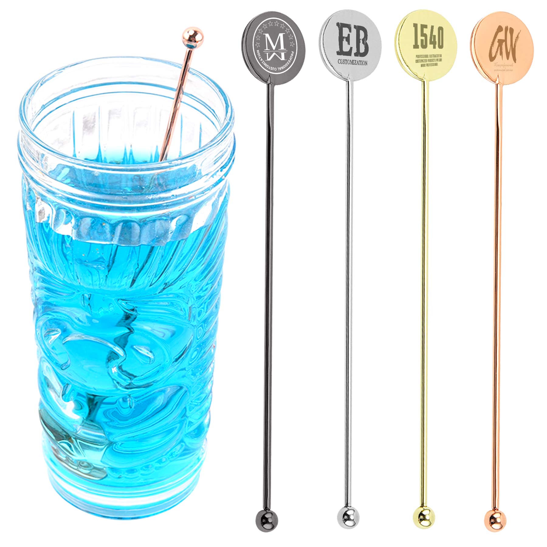 FlyFlyPromos - 7" Stainless Steel Cocktail Swizzle Stick Stirrers Image 1 - Promotional Product