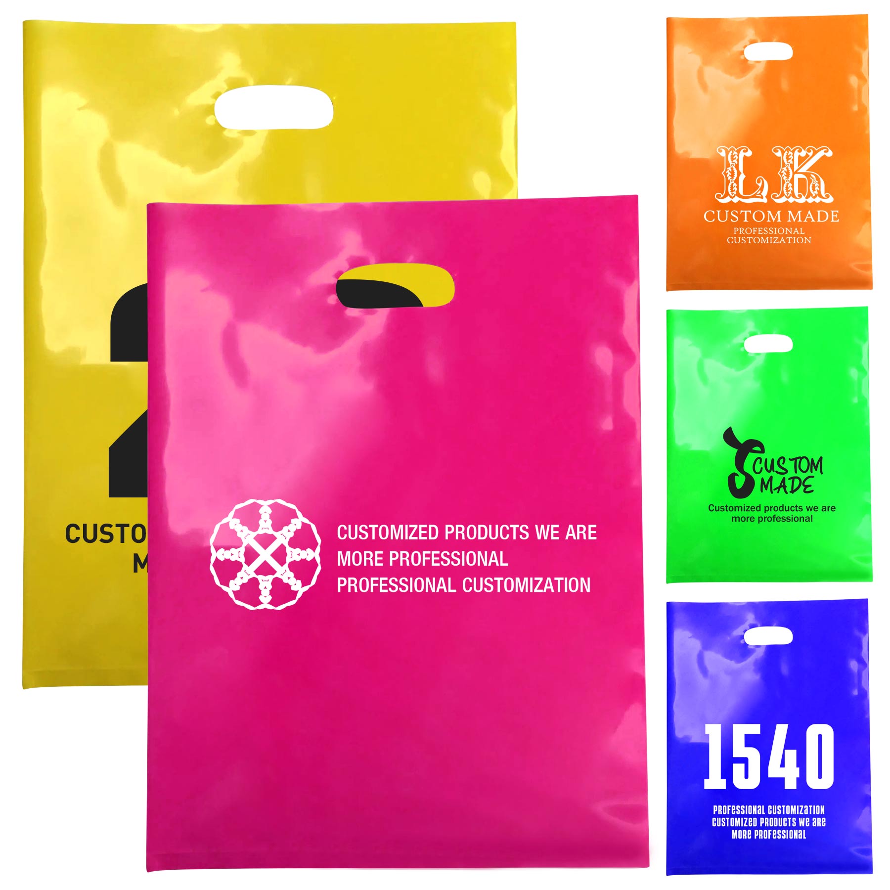 FlyFlyPromos - Soft PE Plastic Die Cut Shop Tote Bags - Promotional Product
