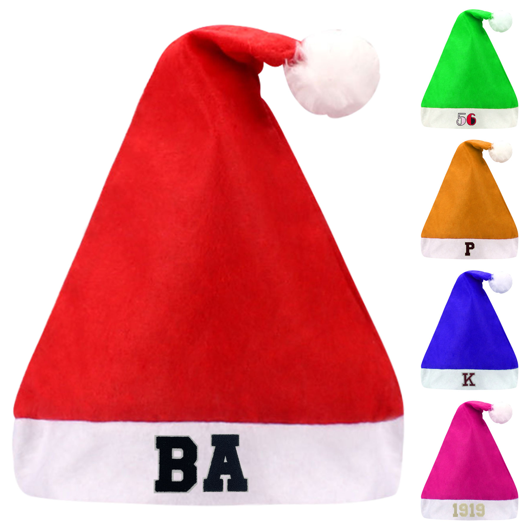 FlyFlyPromos - Nonwoven Pom Cuff Christmas Santa Hat - Promotional Product