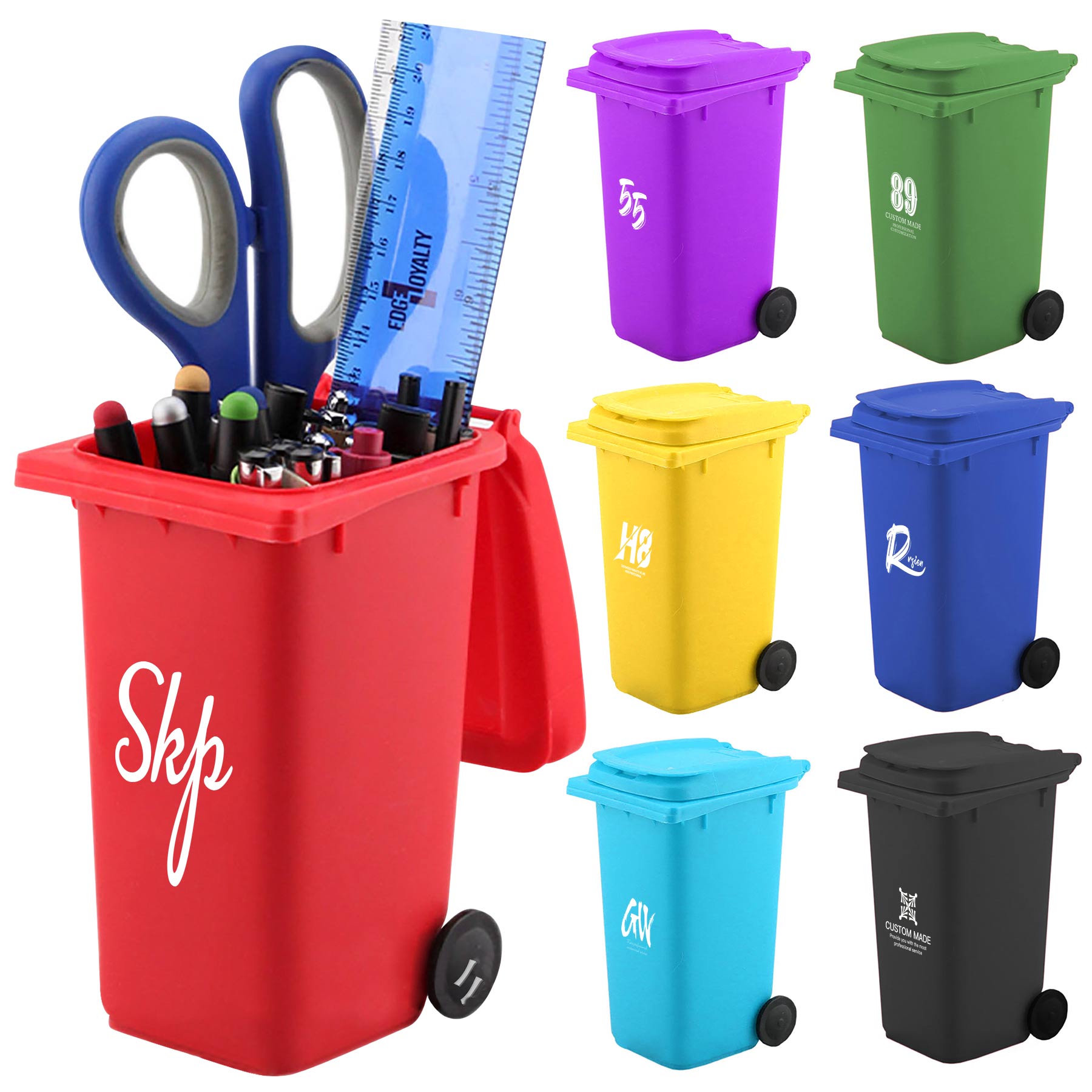 FlyFlyPromos - Mini Curbside Garbage Trash Bin Pen Holder - Promotional Product