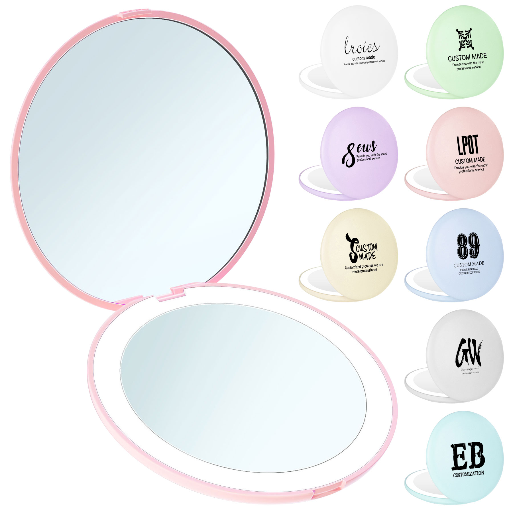 FlyFlyPromos - LED Lighted Travel Compact Mirror - Promotional Product