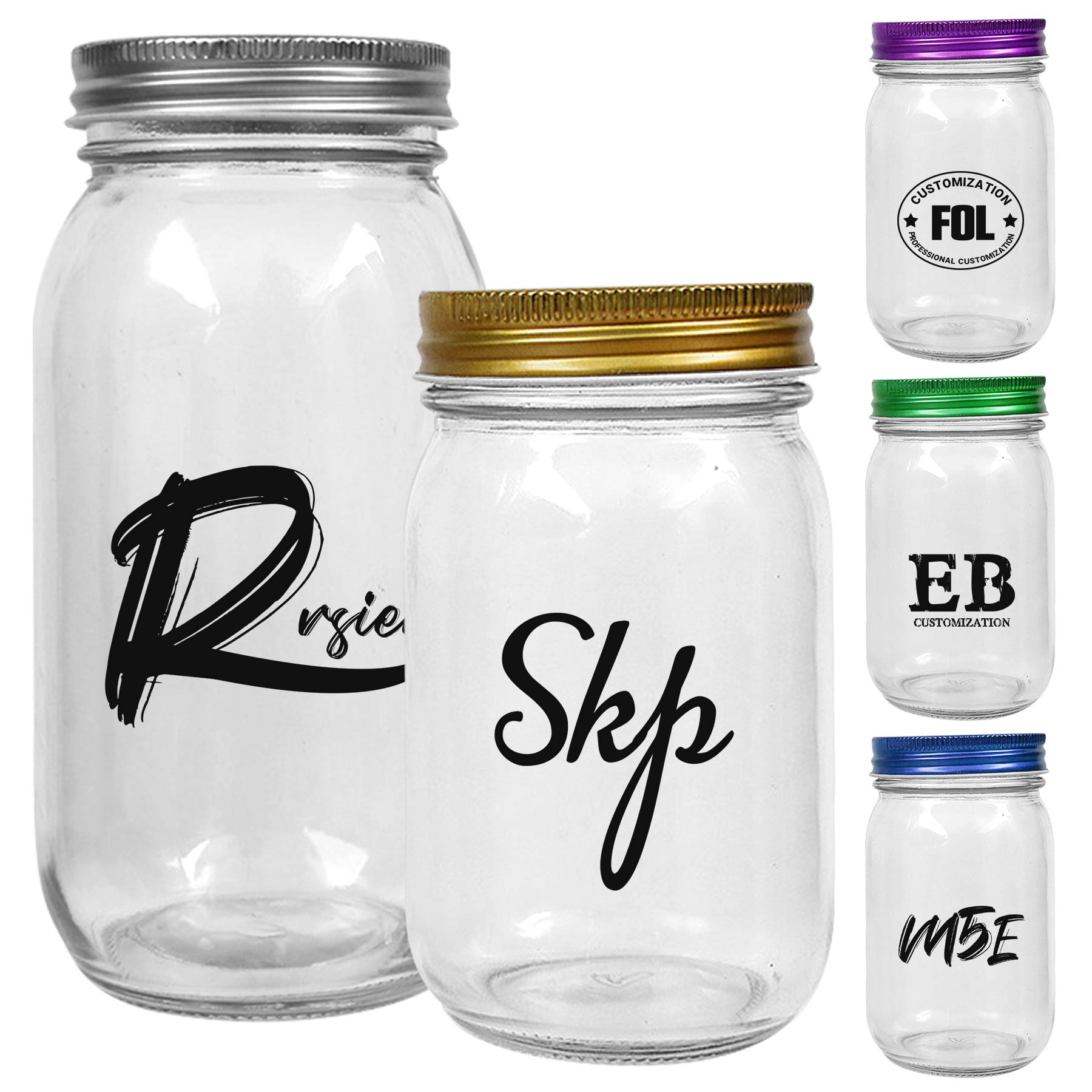 FlyFlyPromos - Regular Mouth Glass Jars 16 oz - Promotional Product
