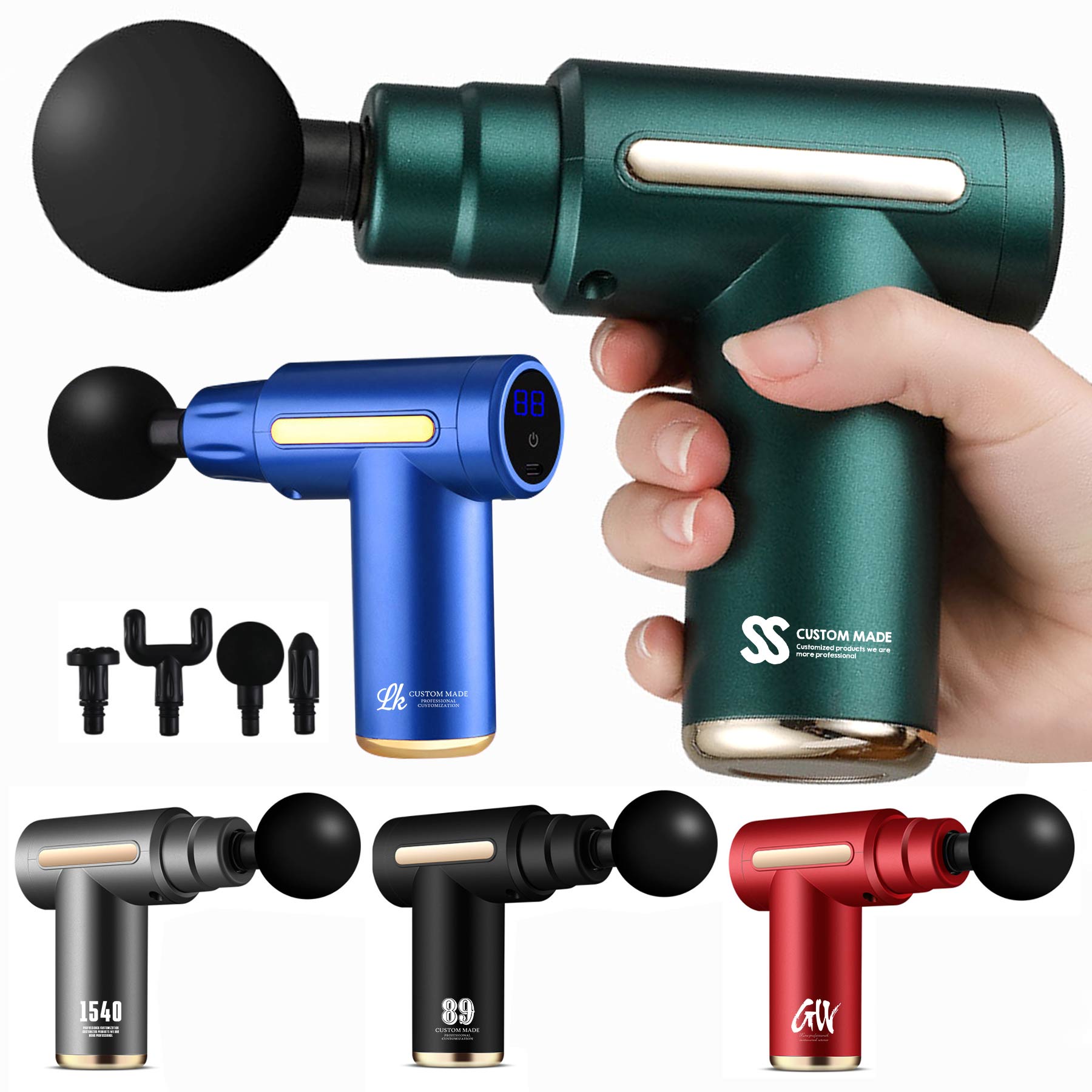 FlyFlyPromos - 1800mah USB Rechargeable Hand Gun Massagers - Promotional Product