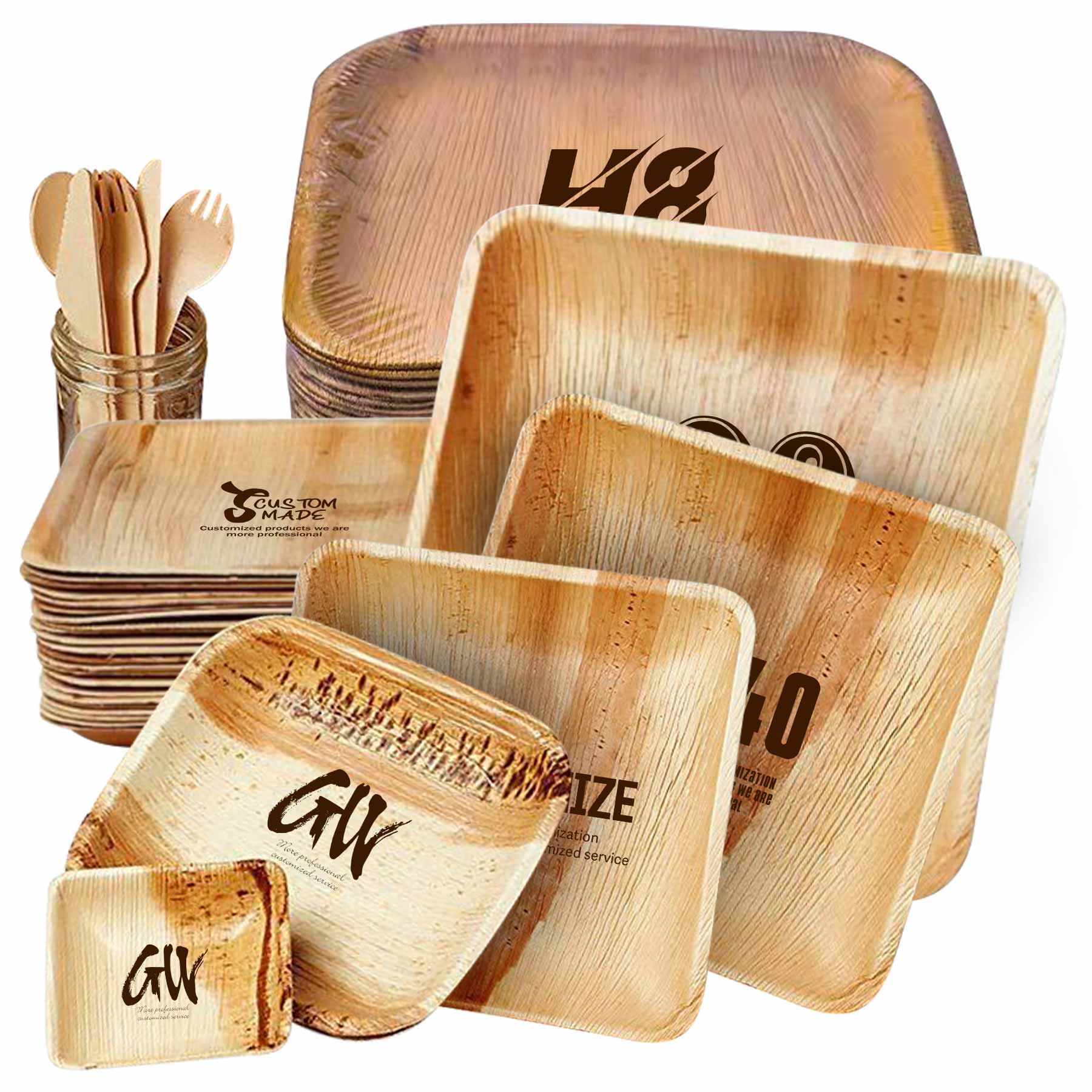 FlyFlyPromos - Disposable Palm Leaf Plate 6 Inch - Promotional Product