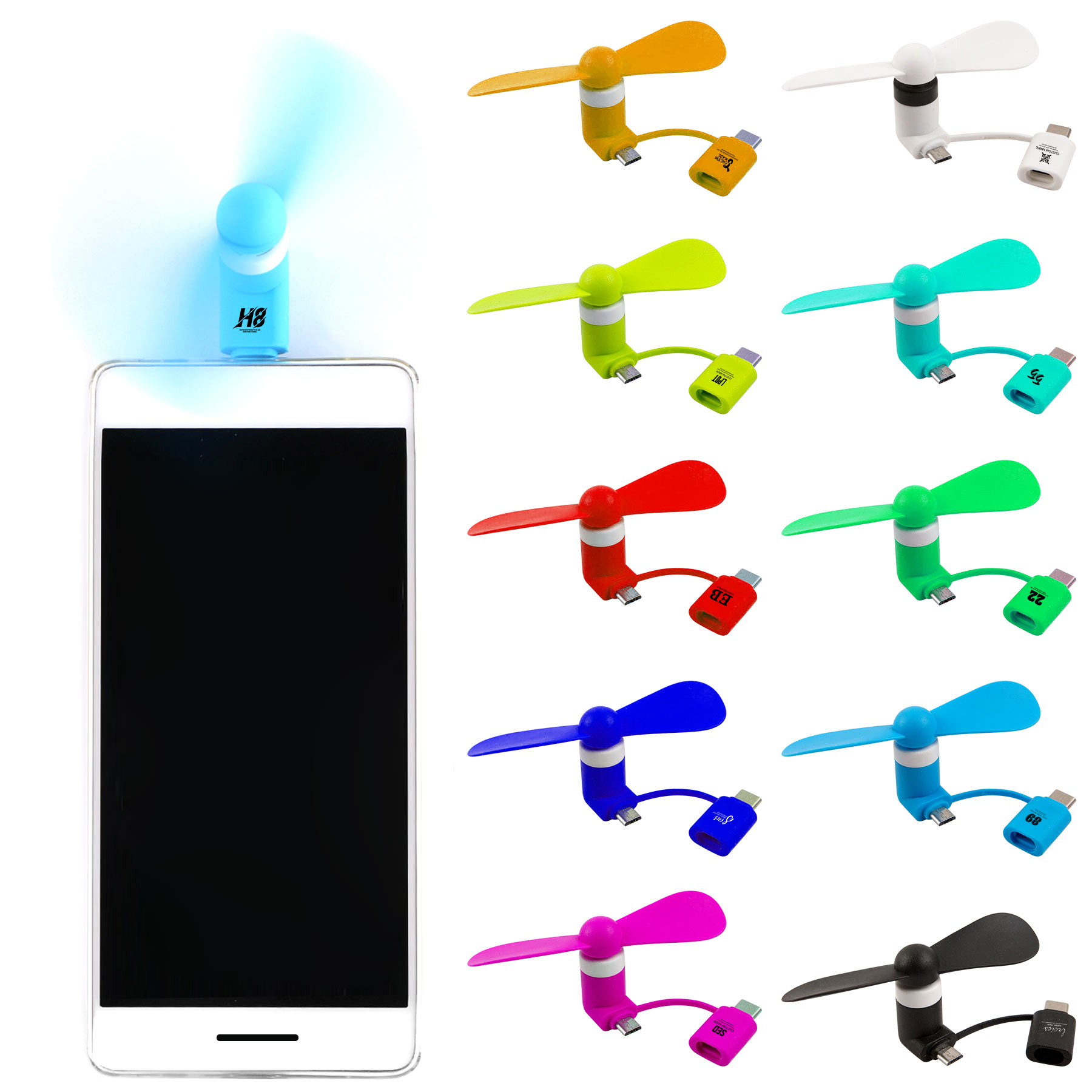 FlyFlyPromos - Mini USB Portable Cell Phone Fan - Promotional Product