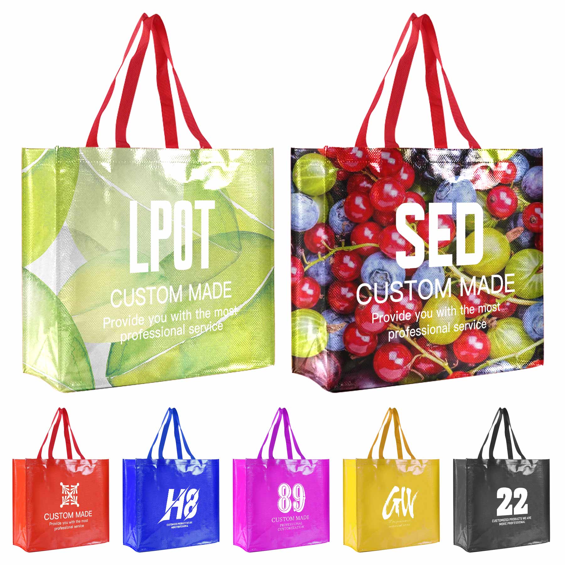 FlyFlyPromos - Laminated Reusable Grocery Shopping Bag - Promotional Product