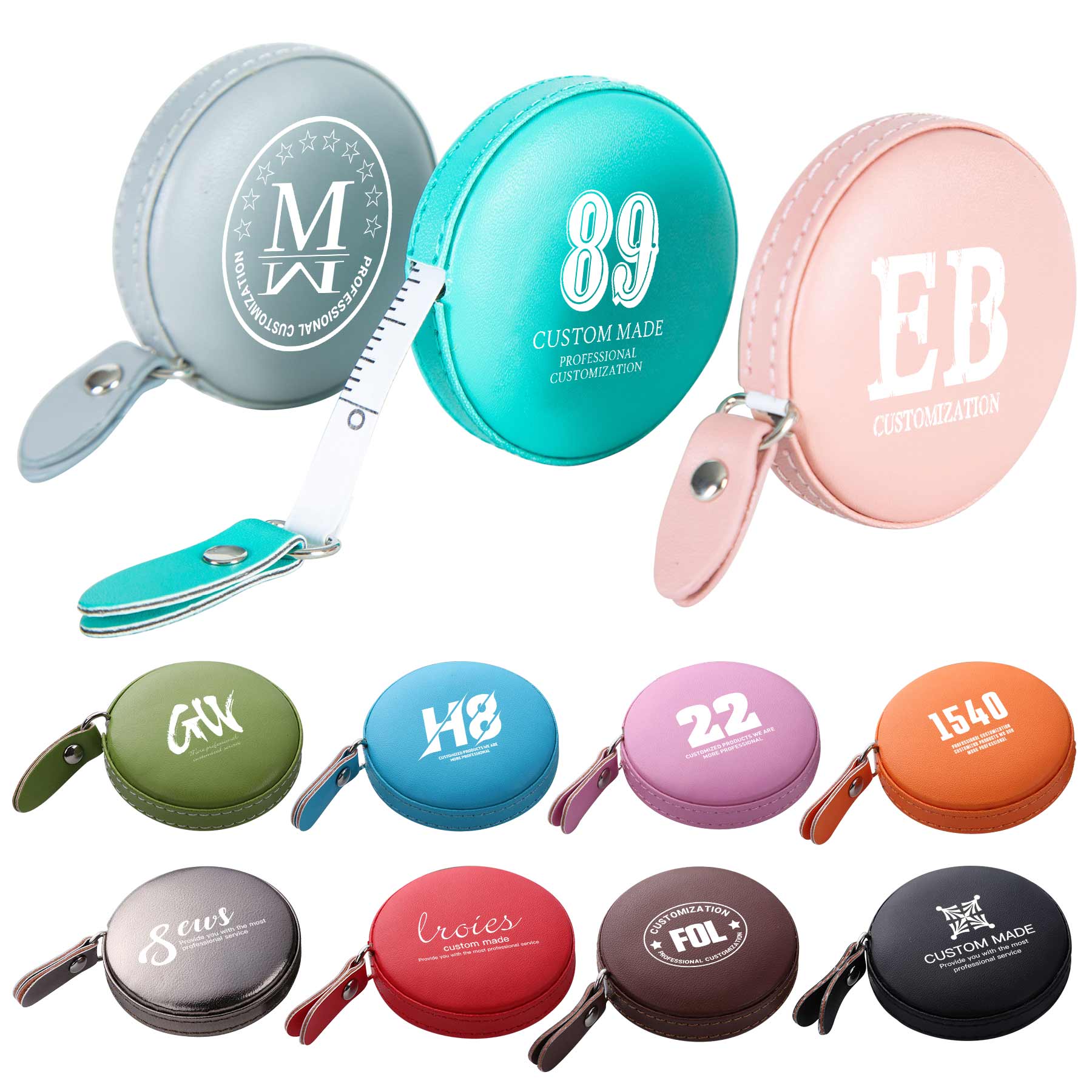 FlyFlyPromos - Round PU Leather Soft Tape Measure - Promotional Product