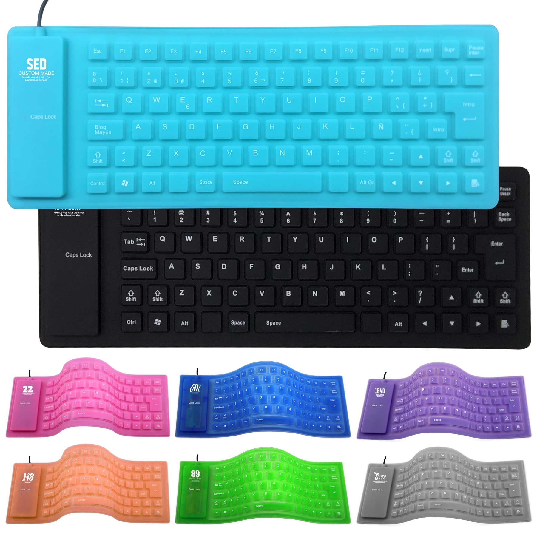 FlyFlyPromos - USB Wired Foldable Silicone Keyboard - Promotional Product