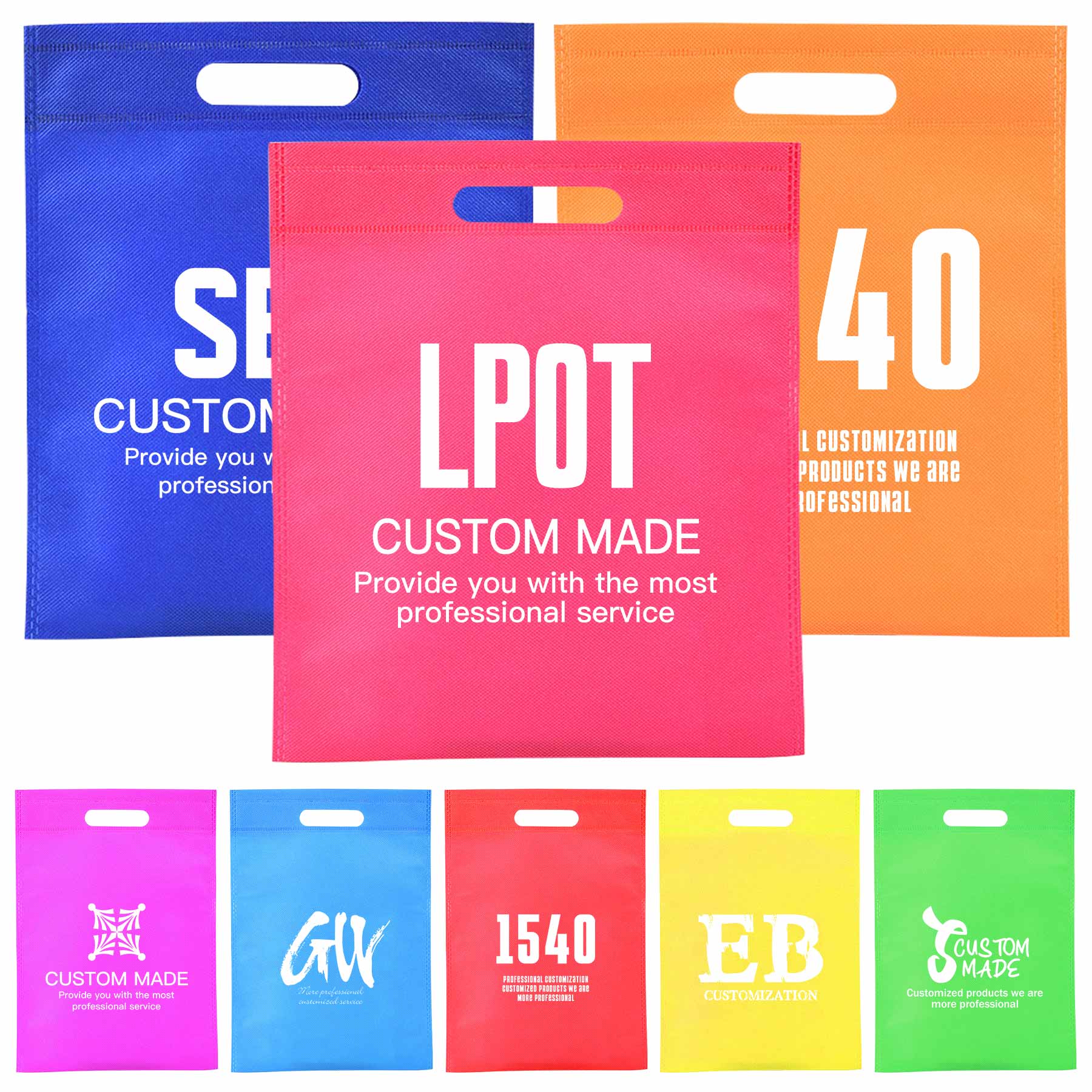 FlyFlyPromos - Non-Woven Die Cut Handle Tote bag (11 7/8&quot; x 15 7/8&quot;) - Promotional Product