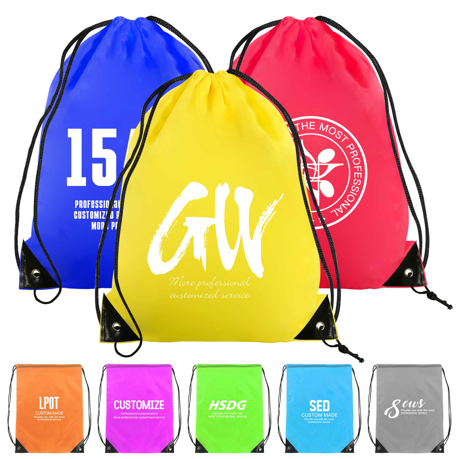 FlyFlyPromos - Portable Polyester Drawstring Sport Backpacks - Promotional Product