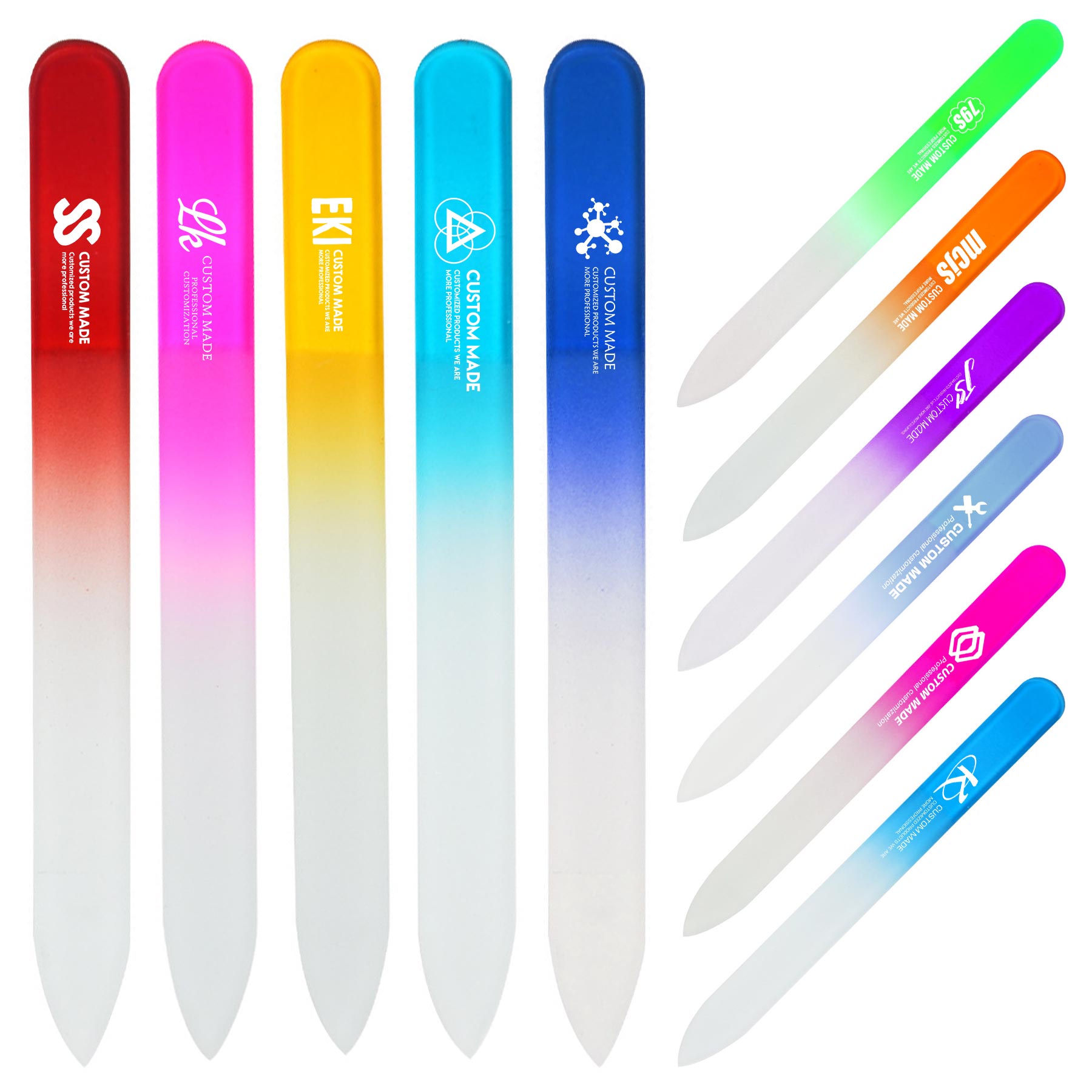 FlyFlyPromos - Double-Sided  Etched Surface Glass Nail File (5 1/2&quot;) - Promotional Product