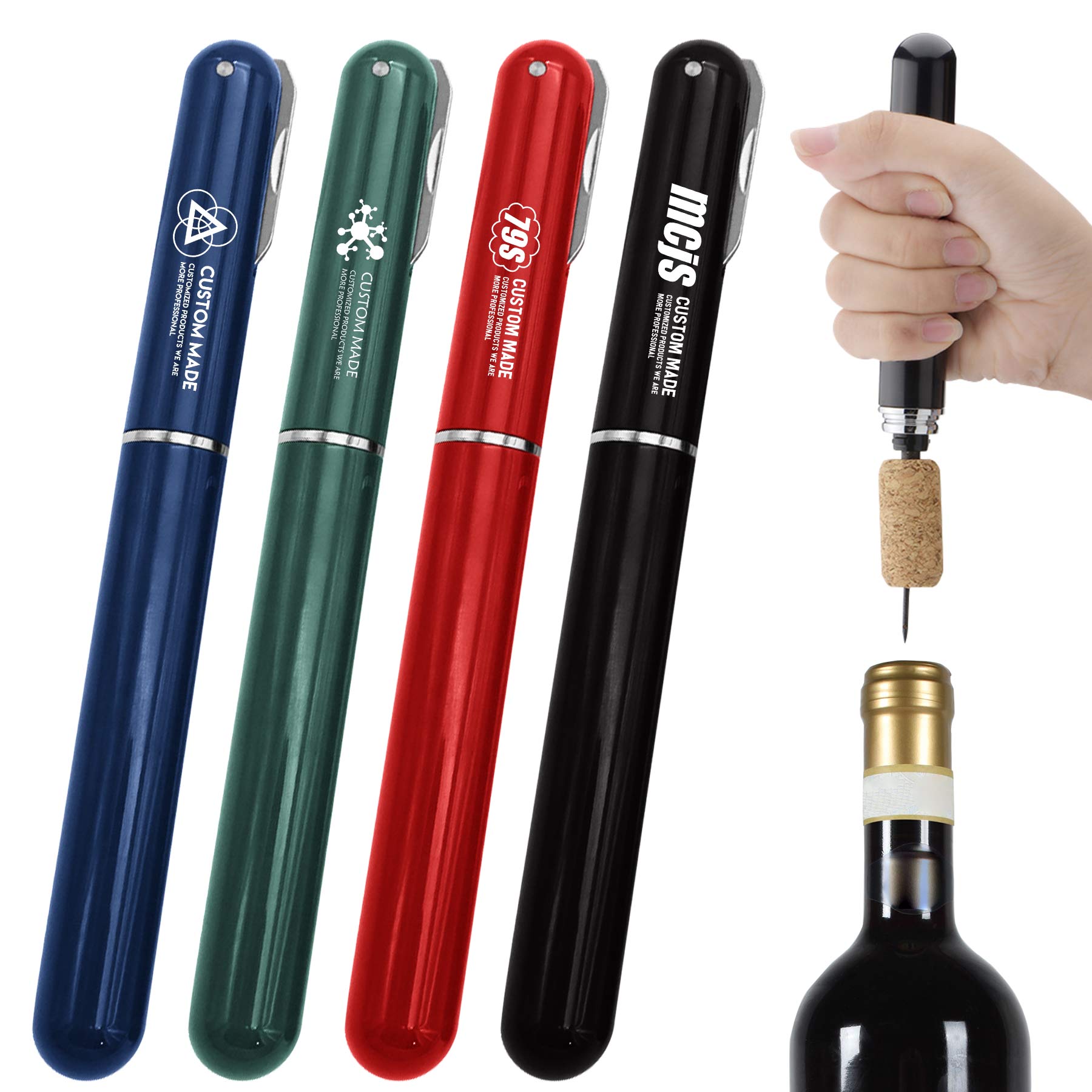 FlyFlyPromos - Dual Purpose Needle Type Pneumatic Bottle Opener - Promotional Product