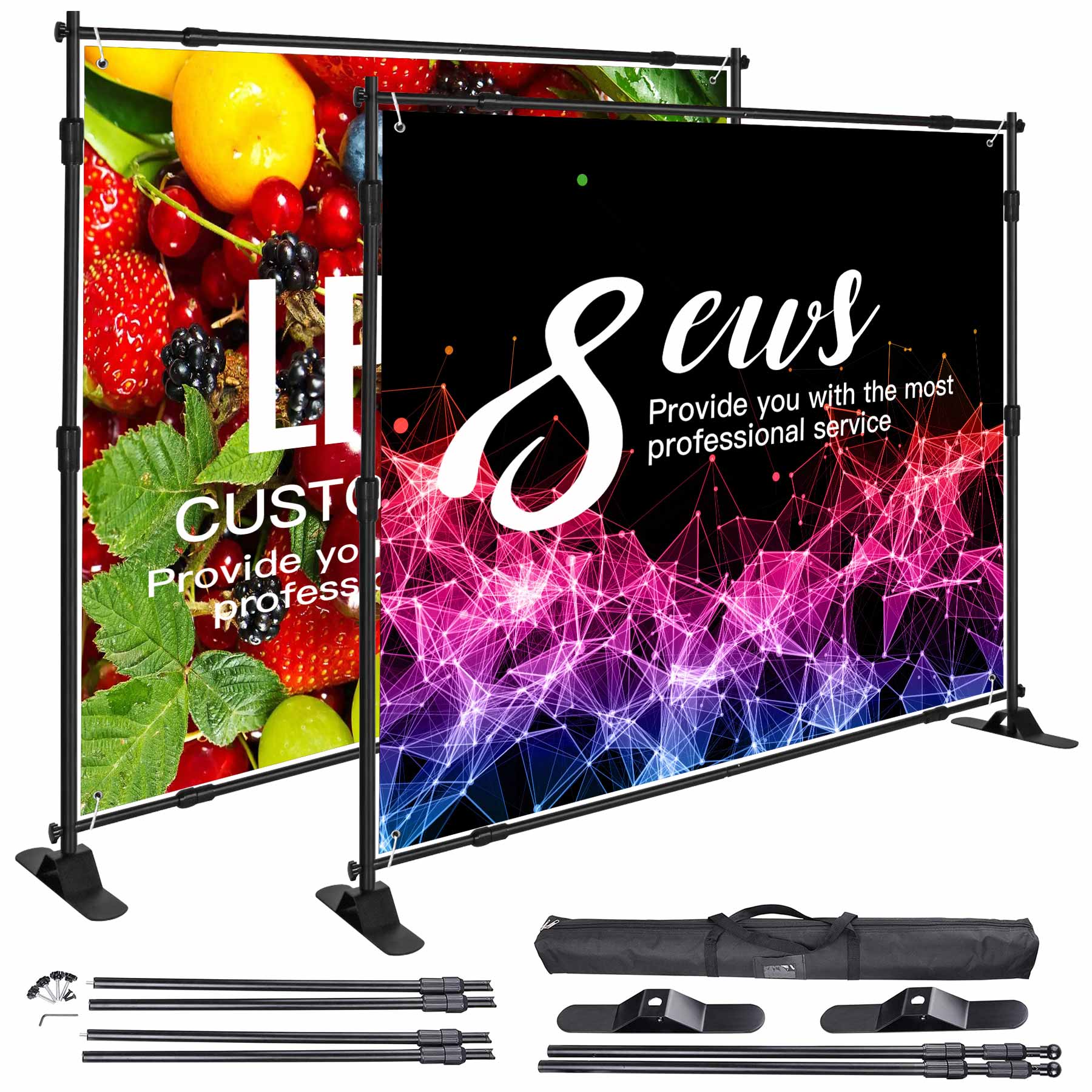 FlyFlyPromos - Heavy Duty Backdrop Banner Stand Kit - Promotional Product