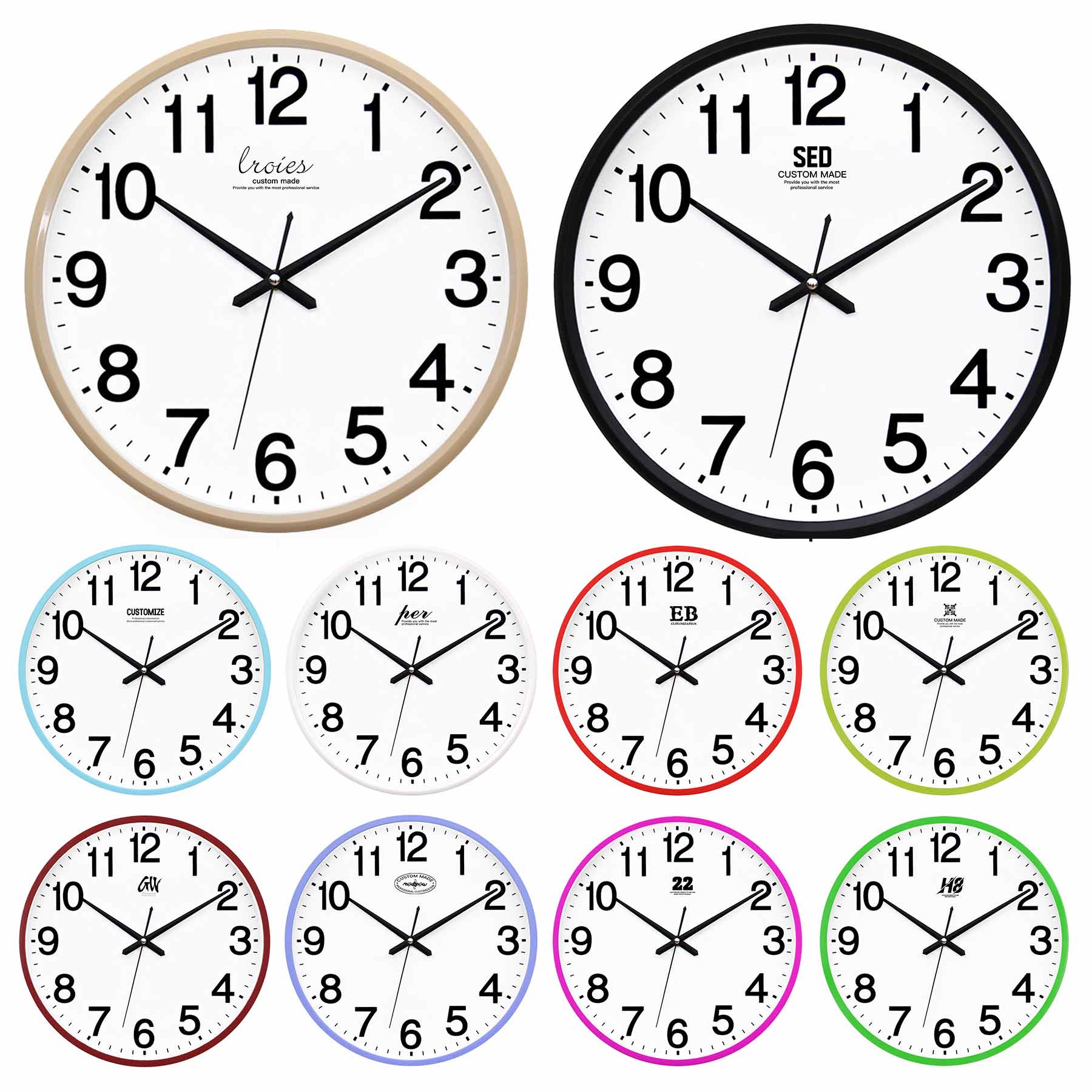 FlyFlyPromos - 8in Round Wall Clock - Promotional Product