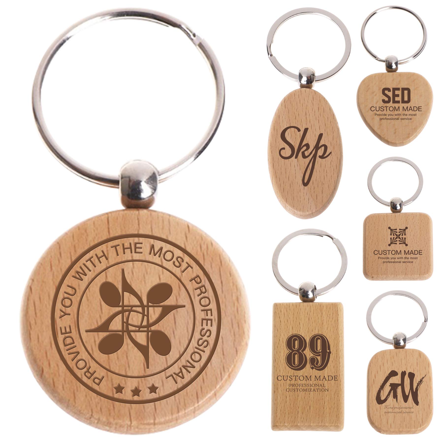 FlyFlyPromos - Engraving Wooden Key Chain - Promotional Product