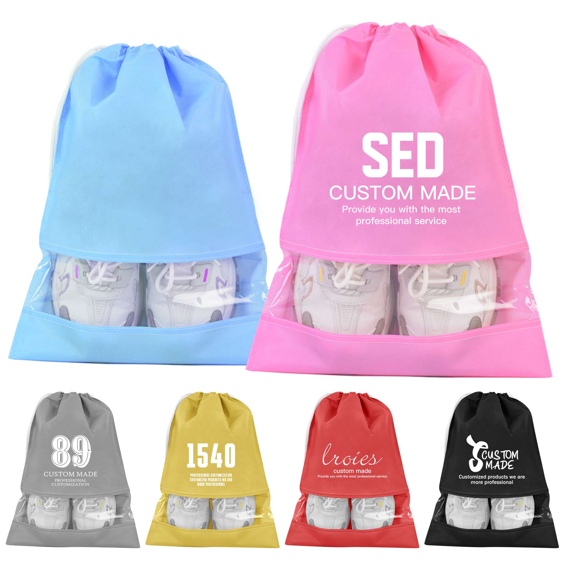 FlyFlyPromos - Non-Woven Drawstring Shoe Storage Bag - Promotional Product