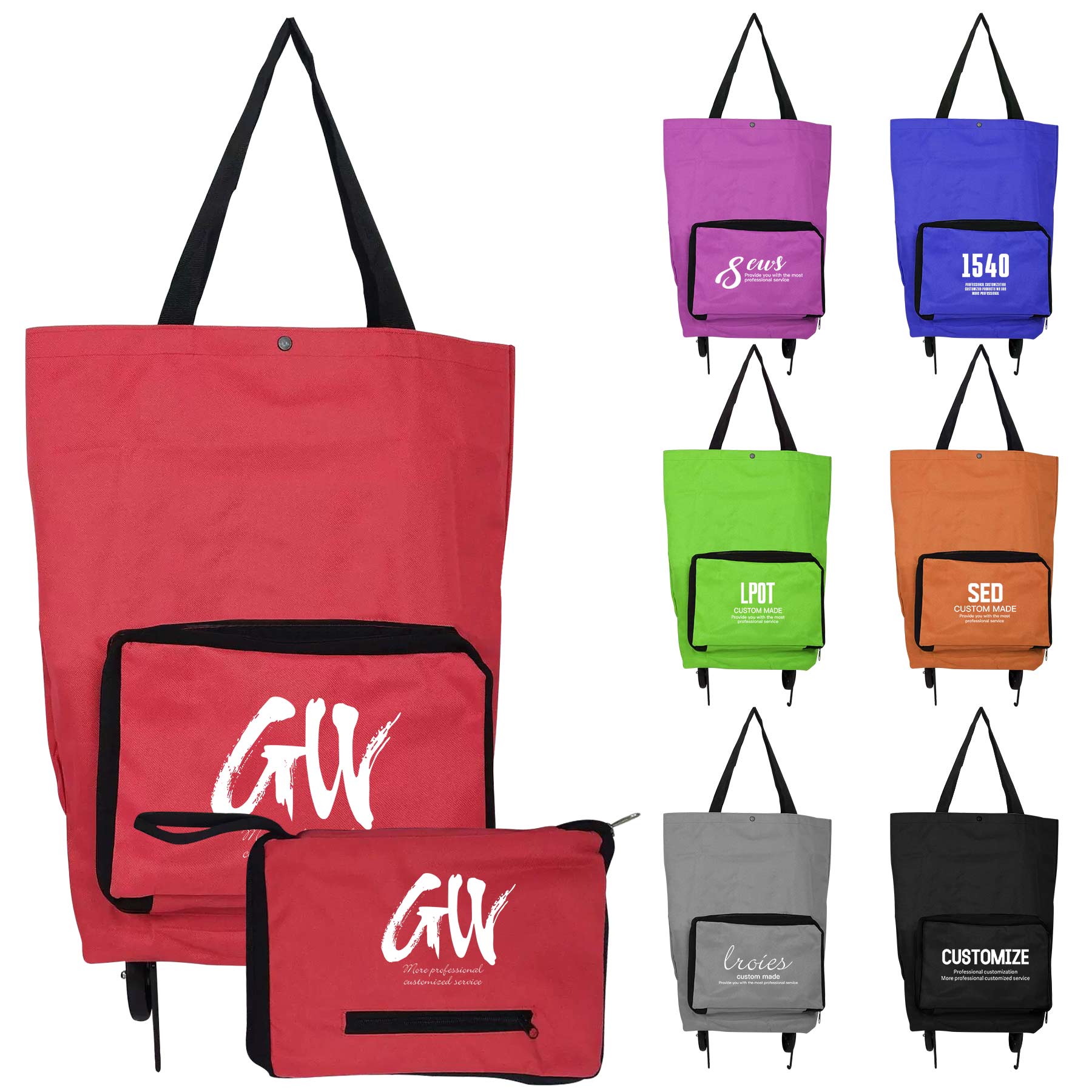 FlyFlyPromos - Collapsible Two-stage zipper Trolley Bags - Promotional Product