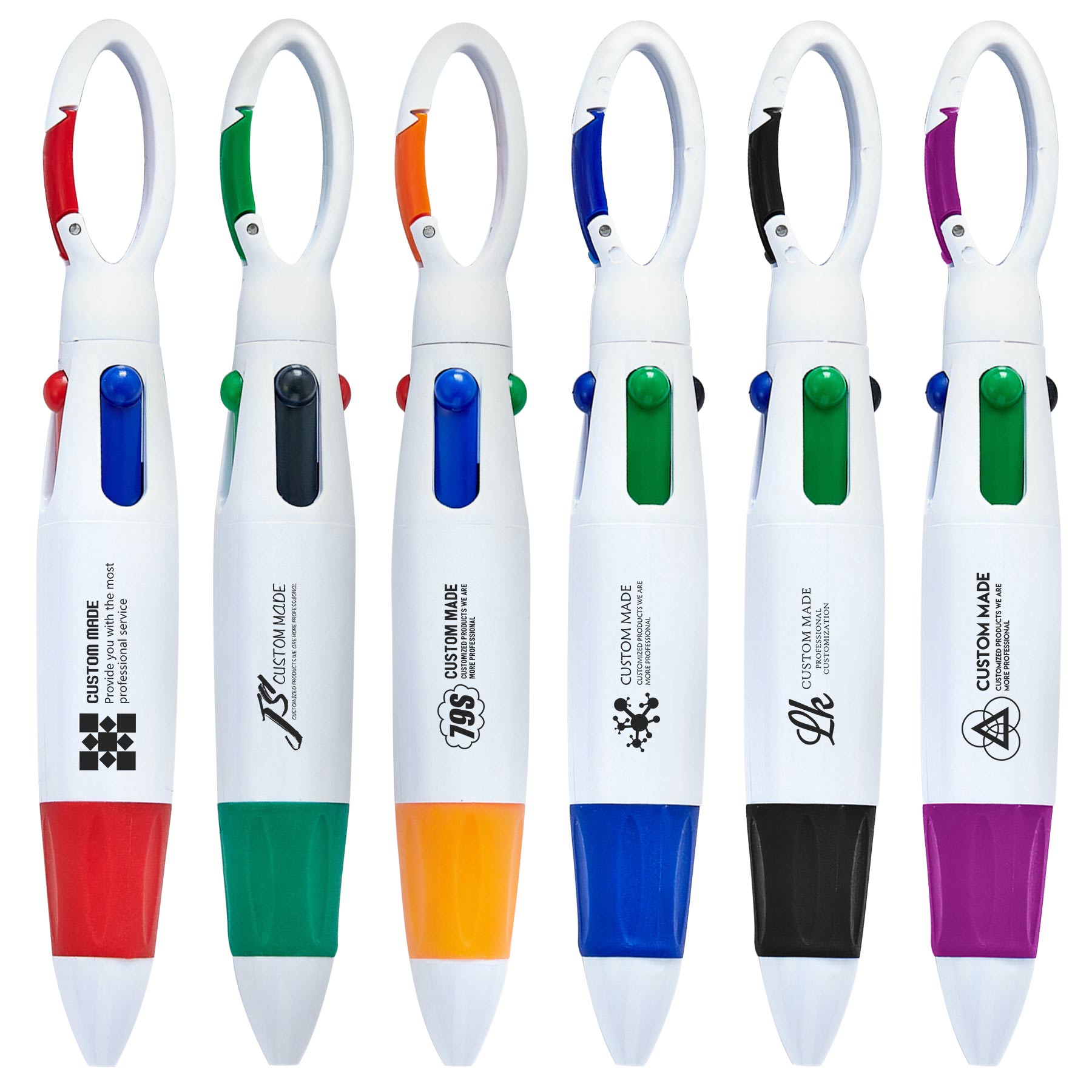 FlyFlyPromos - 4-Color Ballpoint Pen with Buckle Clip - Promotional Product