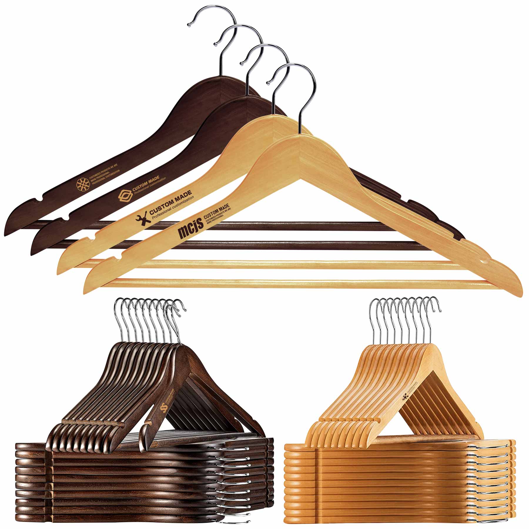 FlyFlyPromos - Solid Wooden Suit Hanger - Promotional Product