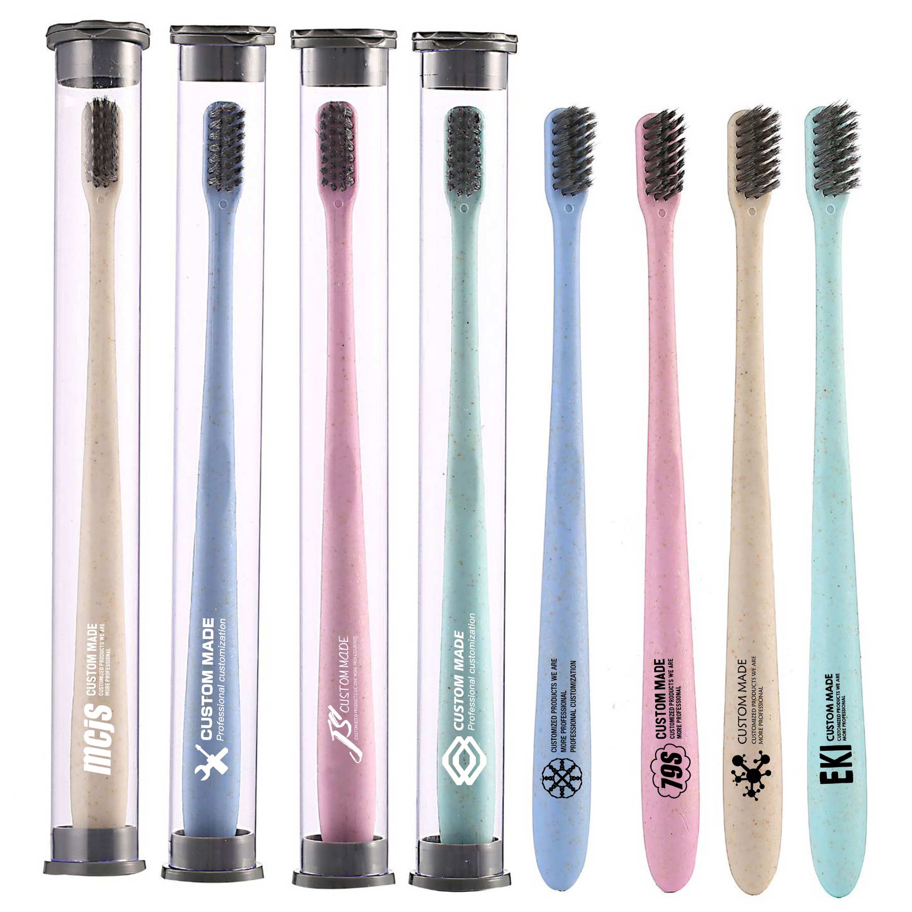FlyFlyPromos - Wheat Straw Toothbrush With Roller Box Packing - Promotional Product