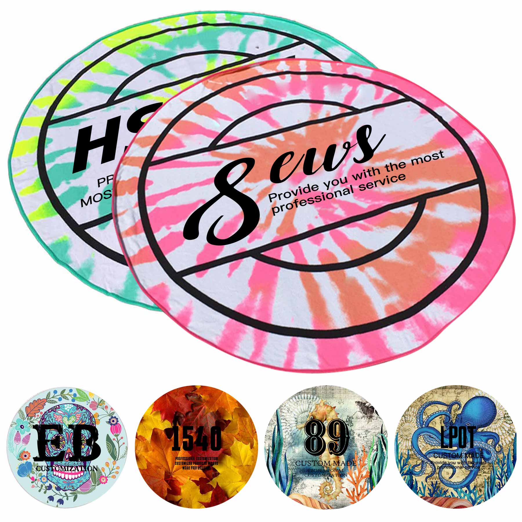 FlyFlyPromos - Microfiber Round Beach Towel Image 1 - Promotional Product