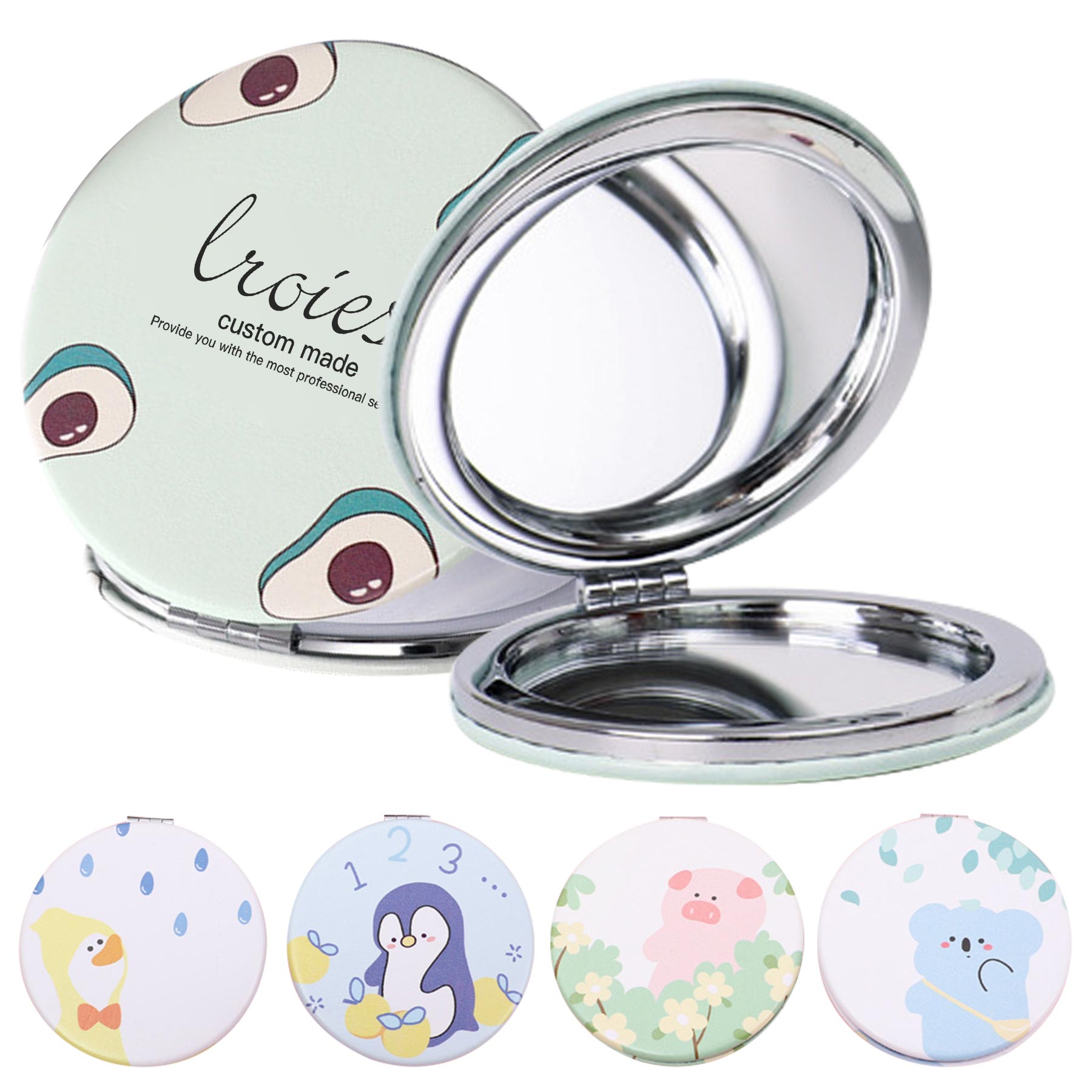 FlyFlyPromos - Portable Round Beauty Mirror Image 1 - Promotional Product