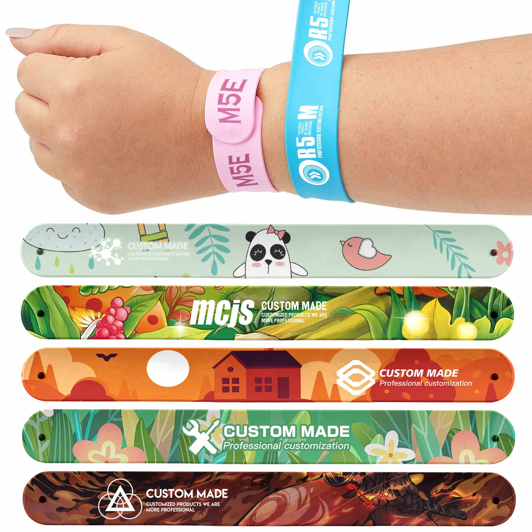 FlyFlyPromos - Full Color Durable Silicone Slap Bracelet - Promotional Product